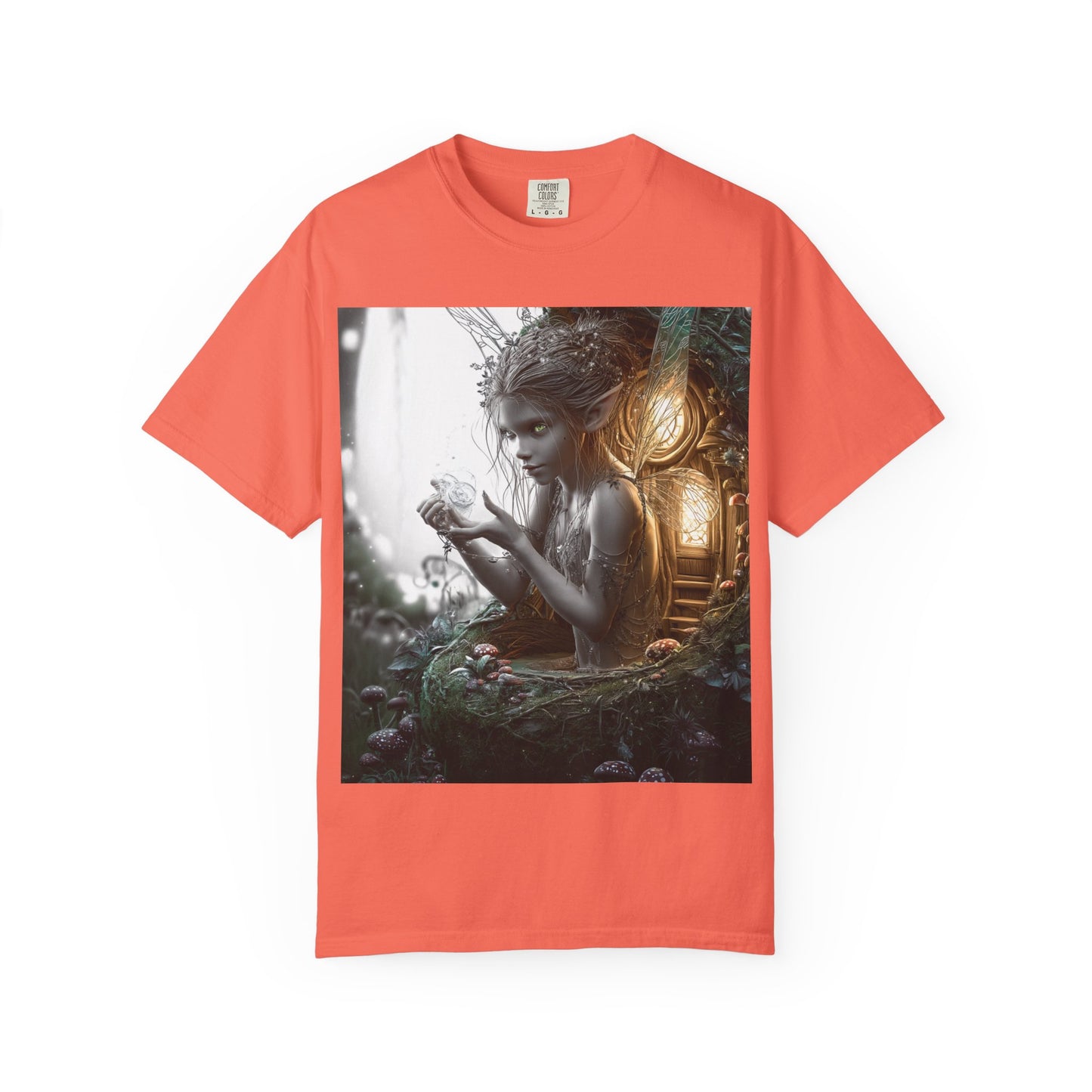 Whimsical Fairy T-shirt, Enchanted Garden Art Tee, Fairy Lover Gift, Unique Fantasy Apparel, Magical Nature Tee