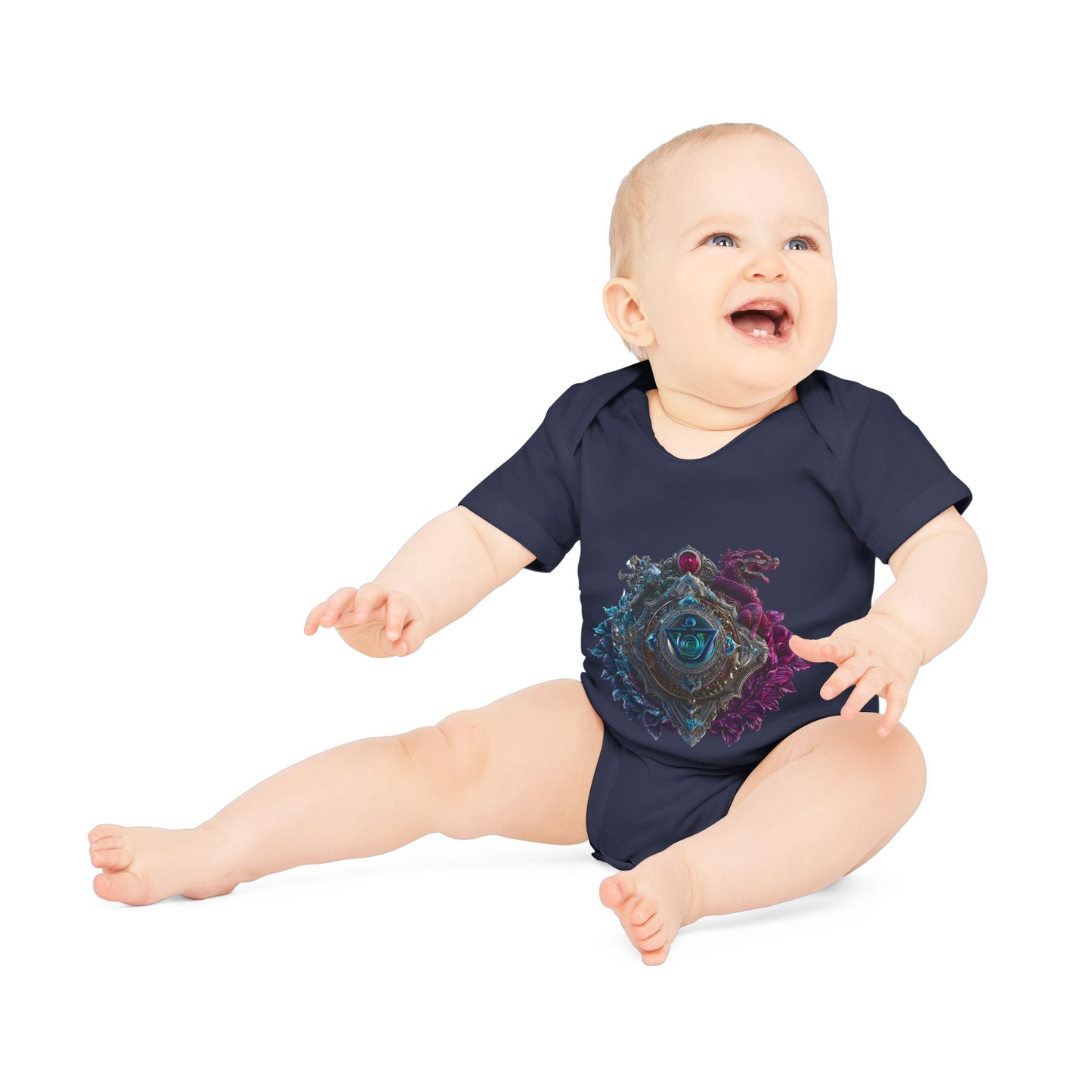 Mystical Baby Bodysuit, Organic Cotton Infant Romper, Spiritual Baby Shower Gift, Unique Newborn Outfit, Chakra Baby Clothing, Eco-Friendly