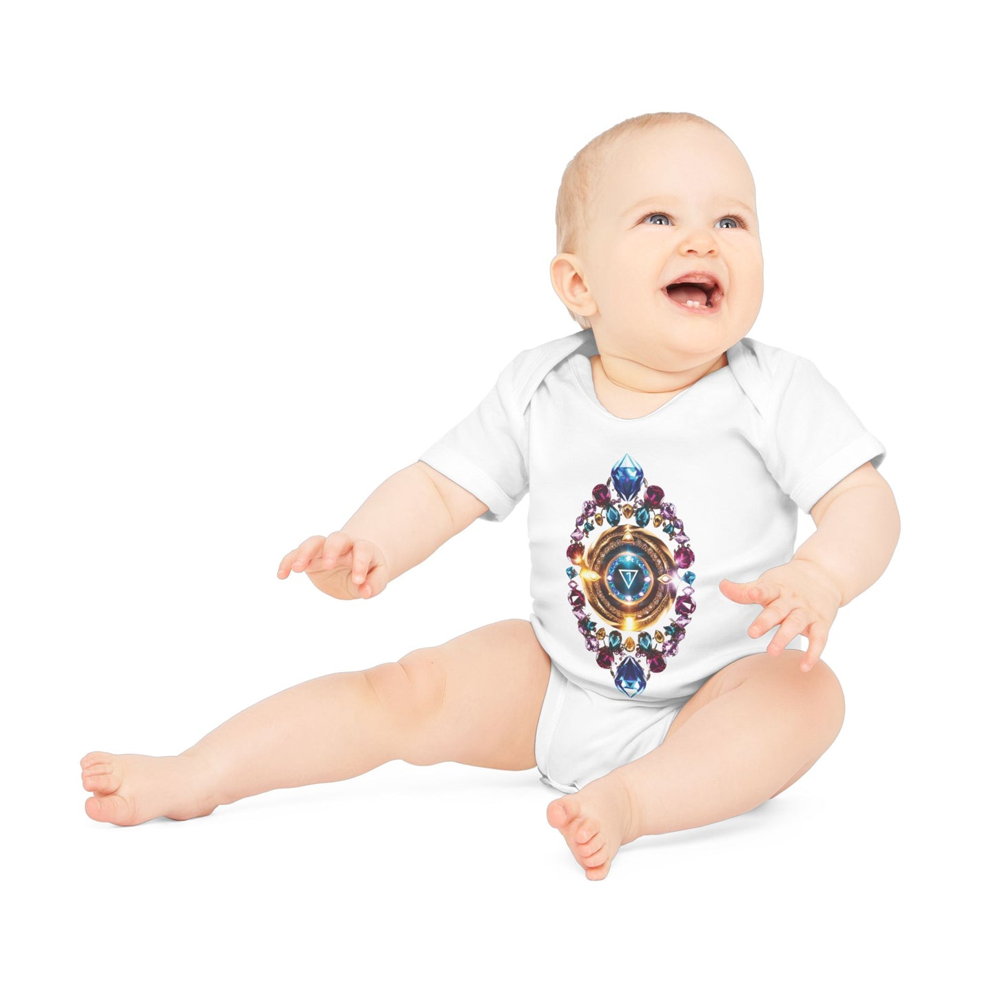 Mystic Chakra Bodysuit, Baby Organic Romper, Newborn Outfit Gift, Spiritual Infant Clothes, Gender Neutral Baby Shower Present