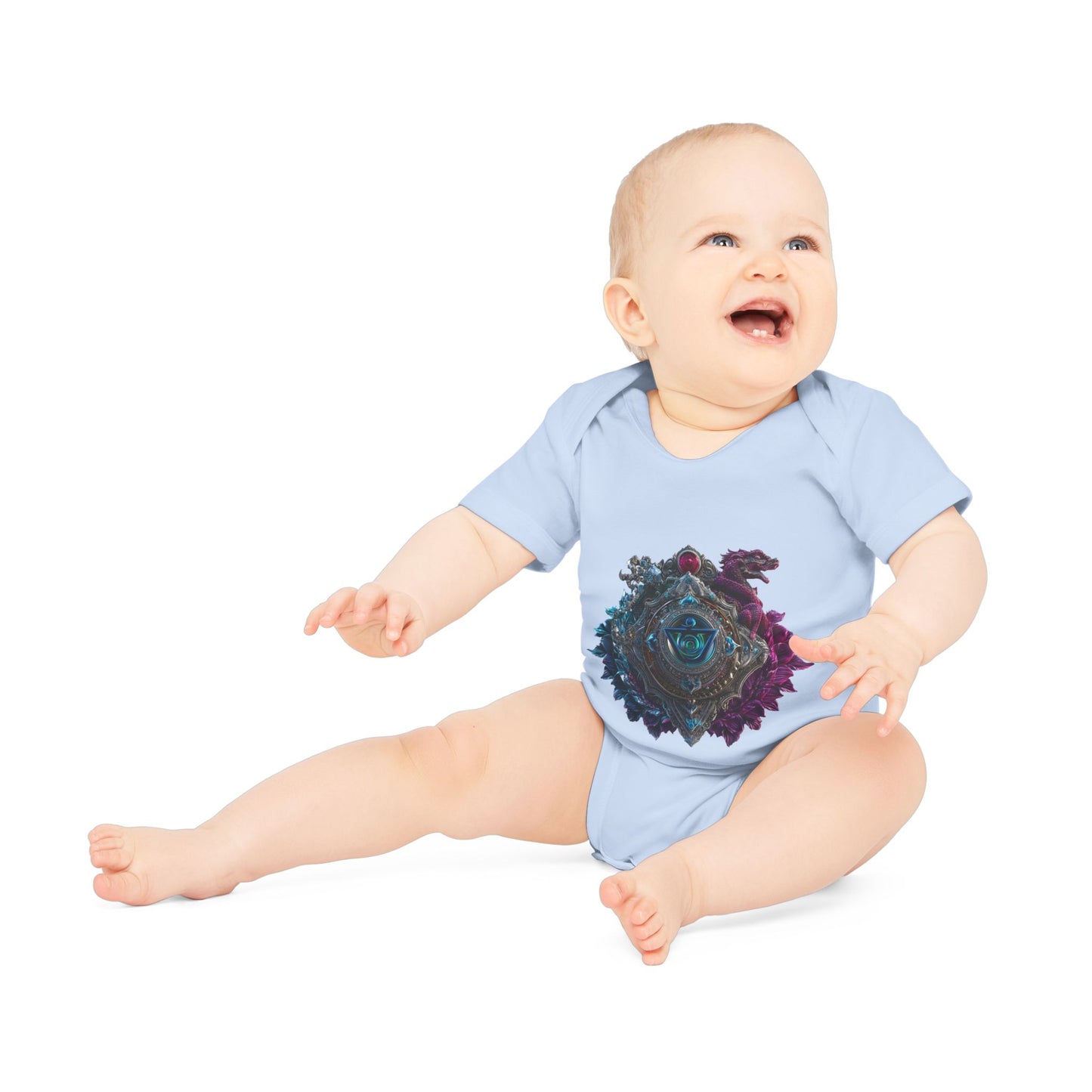 Mystical Baby Bodysuit, Organic Cotton Infant Romper, Spiritual Baby Shower Gift, Unique Newborn Outfit, Chakra Baby Clothing, Eco-Friendly
