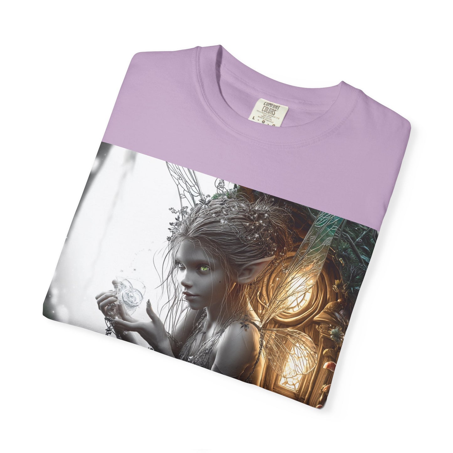 Whimsical Fairy T-shirt, Enchanted Garden Art Tee, Fairy Lover Gift, Unique Fantasy Apparel, Magical Nature Tee