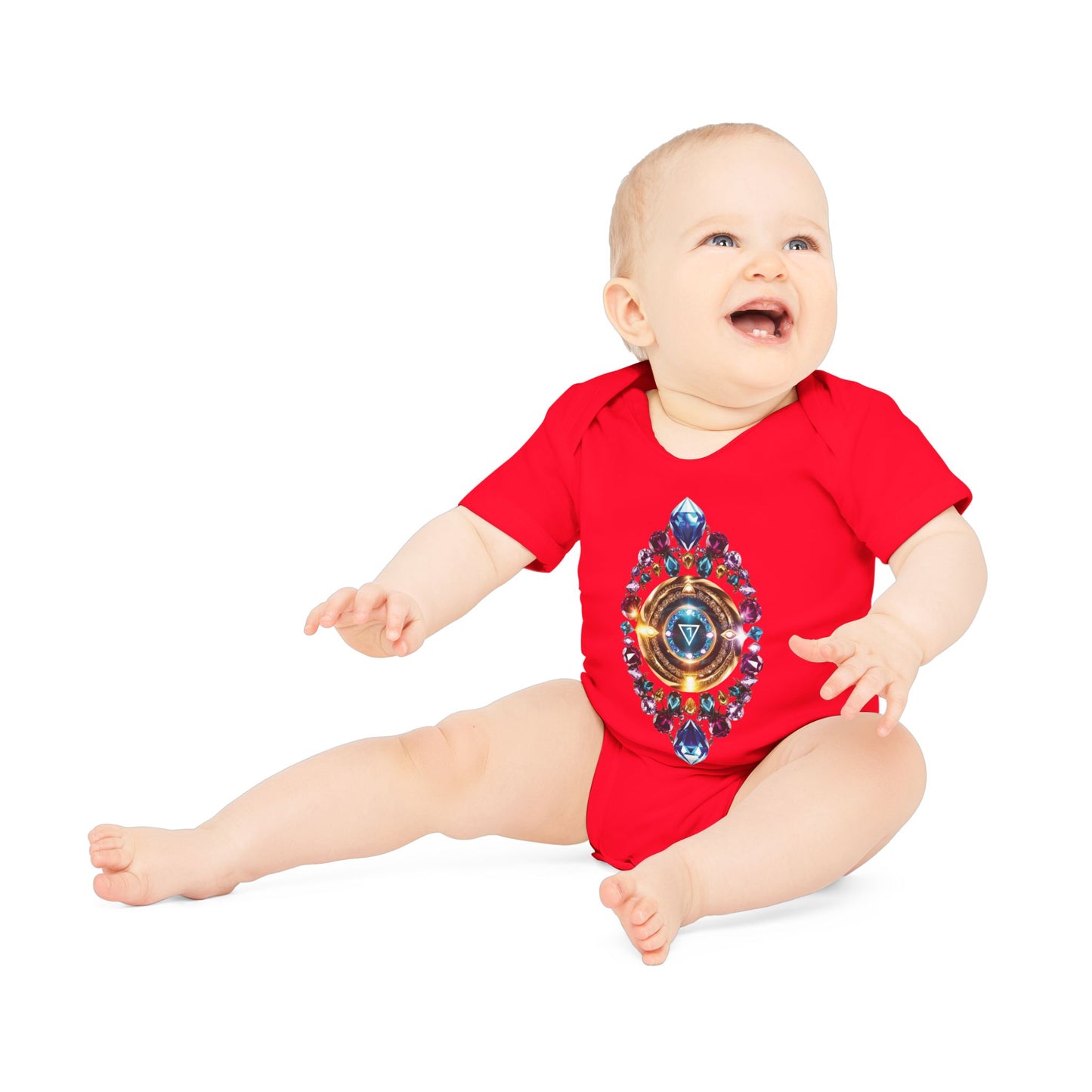 Mystic Chakra Bodysuit, Baby Organic Romper, Newborn Outfit Gift, Spiritual Infant Clothes, Gender Neutral Baby Shower Present