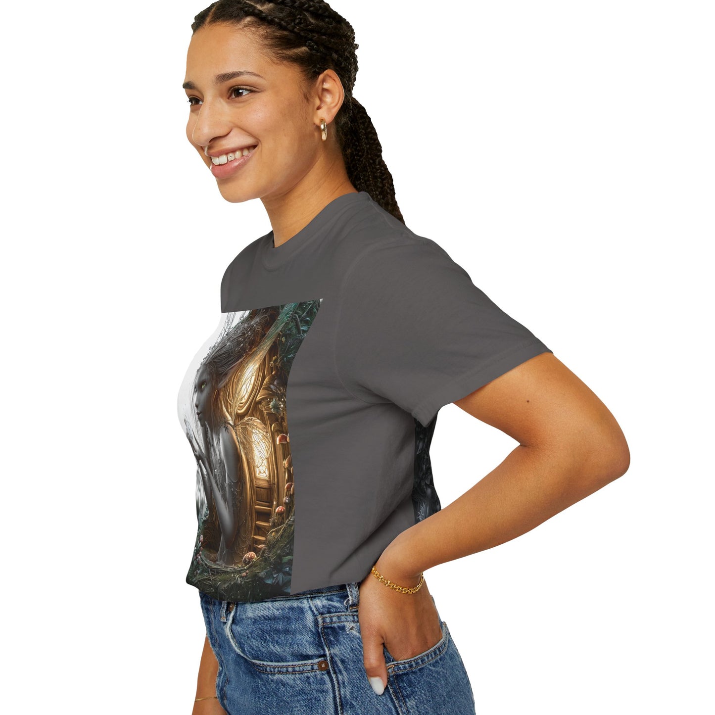 Whimsical Fairy T-shirt, Enchanted Garden Art Tee, Fairy Lover Gift, Unique Fantasy Apparel, Magical Nature Tee