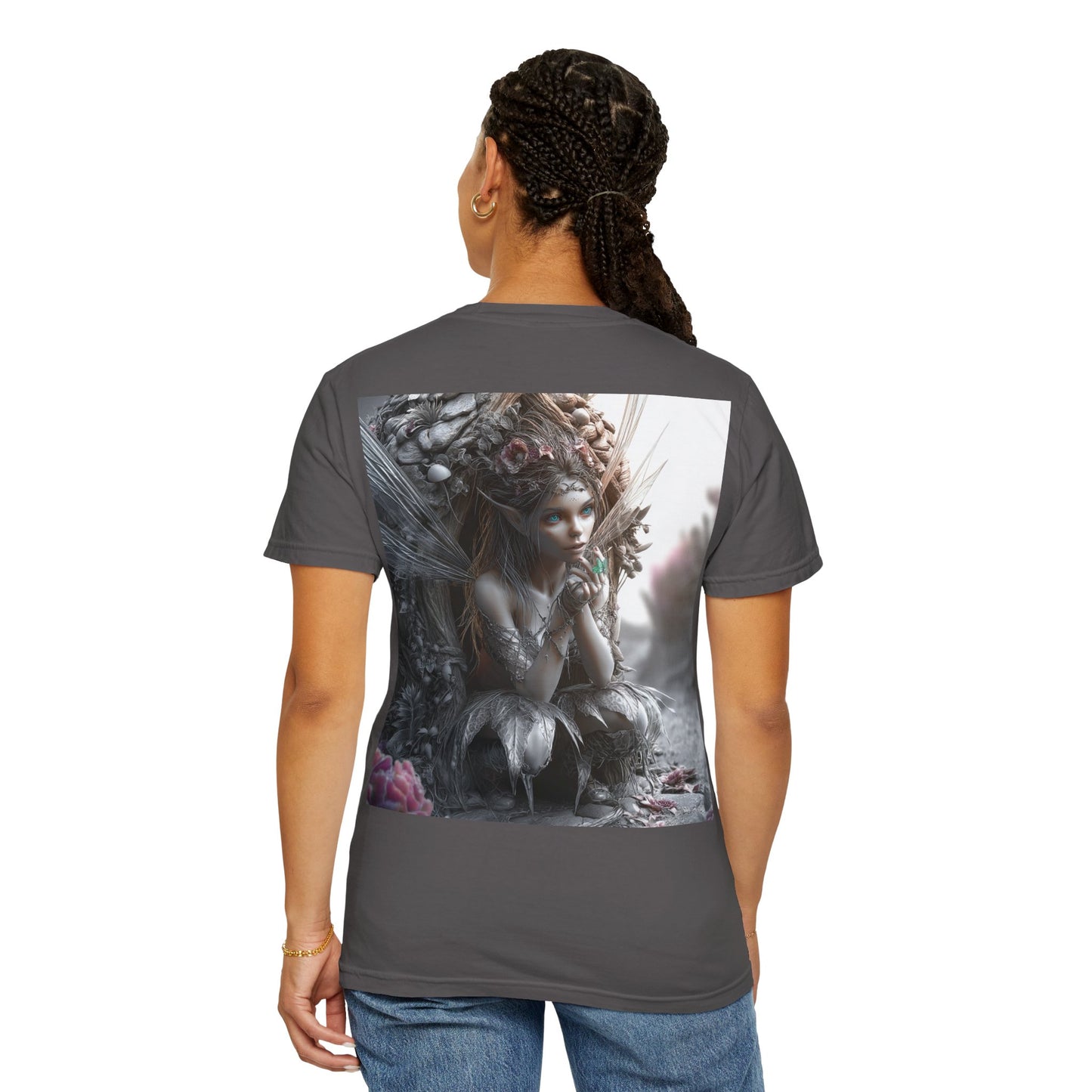 Whimsical Fairy T-shirt, Enchanted Garden Art Tee, Fairy Lover Gift, Unique Fantasy Apparel, Magical Nature Tee
