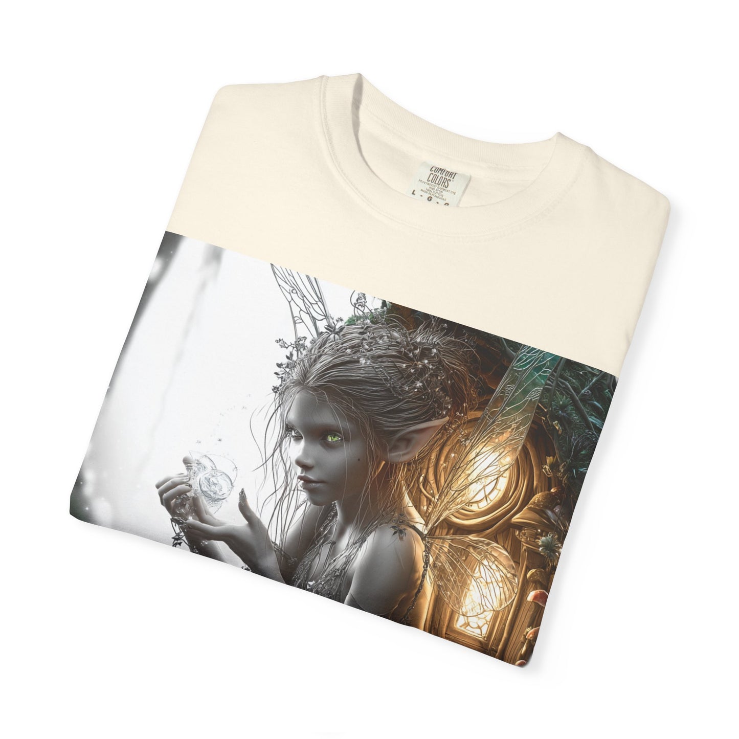 Whimsical Fairy T-shirt, Enchanted Garden Art Tee, Fairy Lover Gift, Unique Fantasy Apparel, Magical Nature Tee