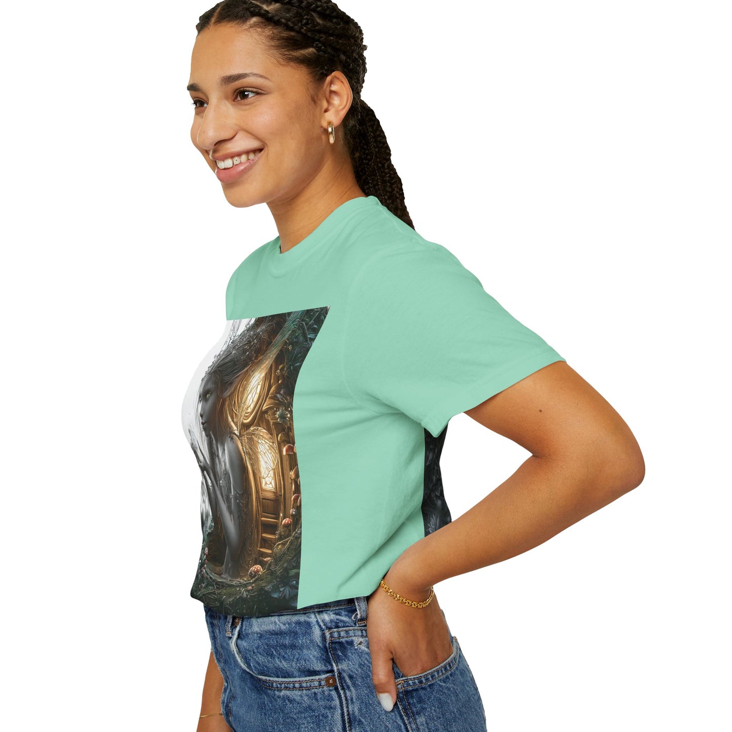 Whimsical Fairy T-shirt, Enchanted Garden Art Tee, Fairy Lover Gift, Unique Fantasy Apparel, Magical Nature Tee