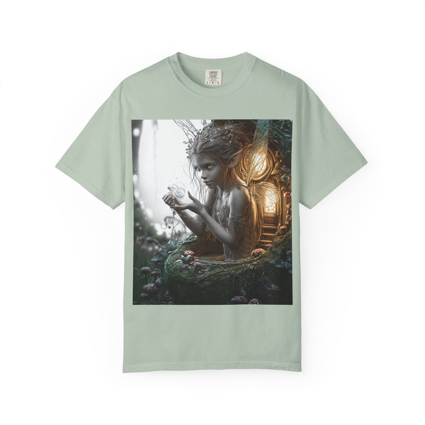 Whimsical Fairy T-shirt, Enchanted Garden Art Tee, Fairy Lover Gift, Unique Fantasy Apparel, Magical Nature Tee