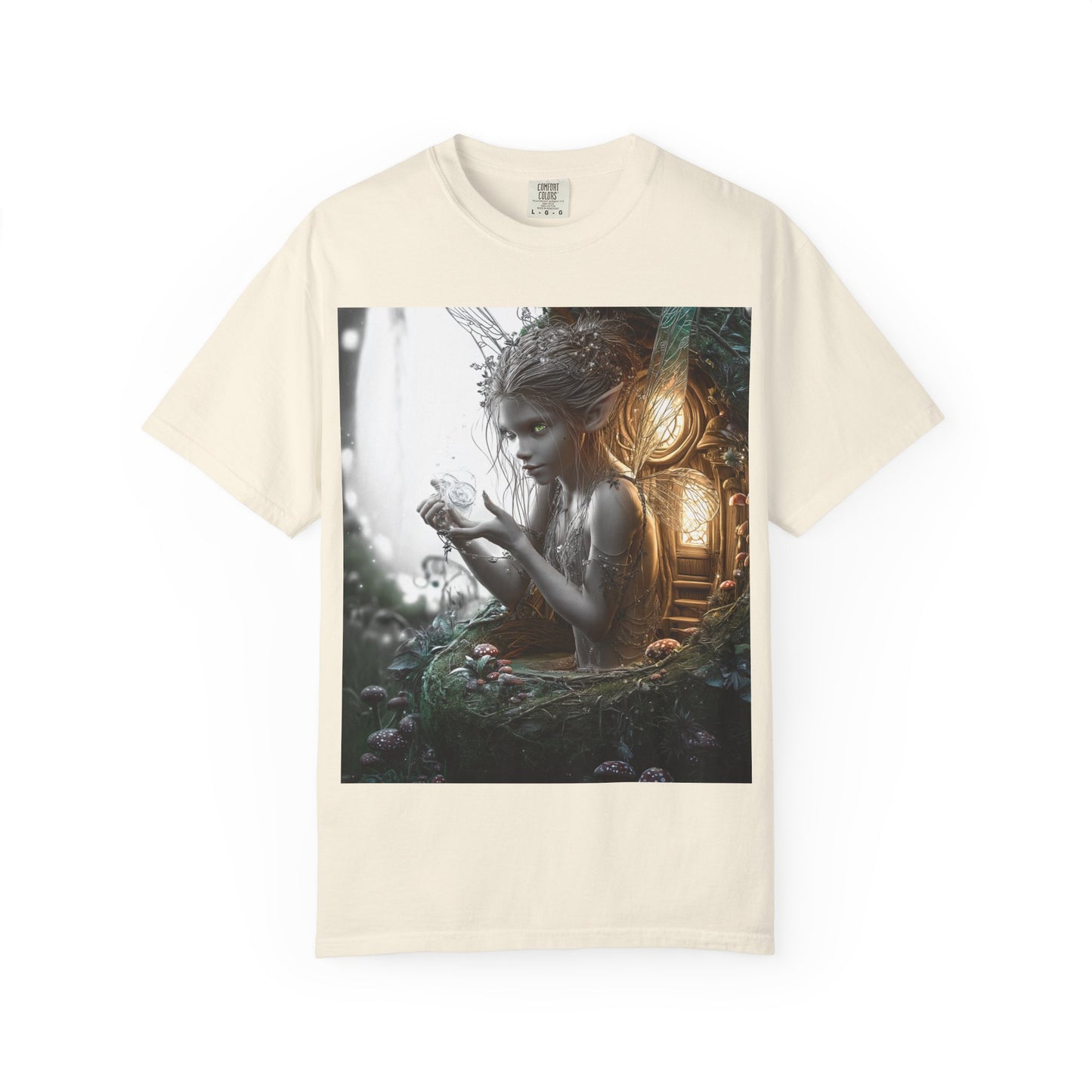 Whimsical Fairy T-shirt, Enchanted Garden Art Tee, Fairy Lover Gift, Unique Fantasy Apparel, Magical Nature Tee