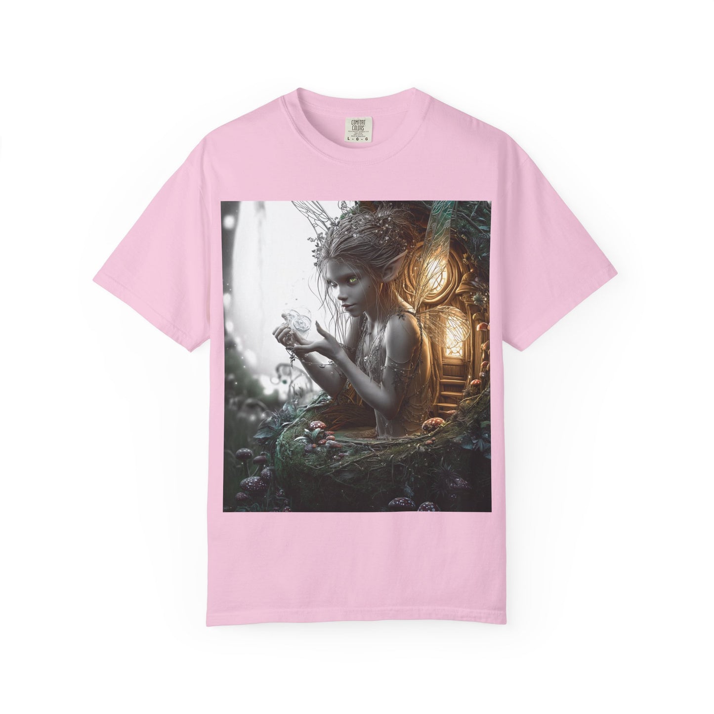 Whimsical Fairy T-shirt, Enchanted Garden Art Tee, Fairy Lover Gift, Unique Fantasy Apparel, Magical Nature Tee