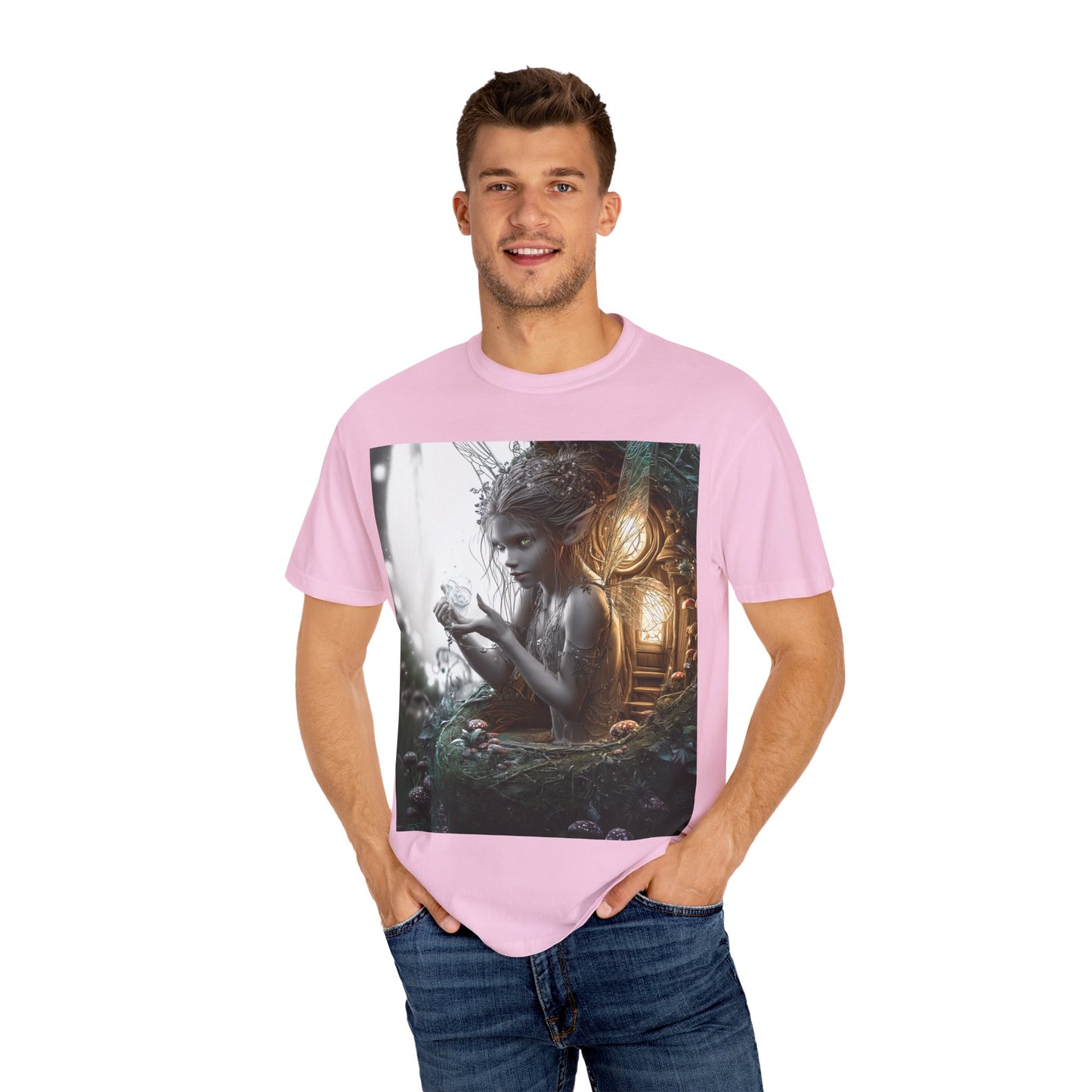 Whimsical Fairy T-shirt, Enchanted Garden Art Tee, Fairy Lover Gift, Unique Fantasy Apparel, Magical Nature Tee