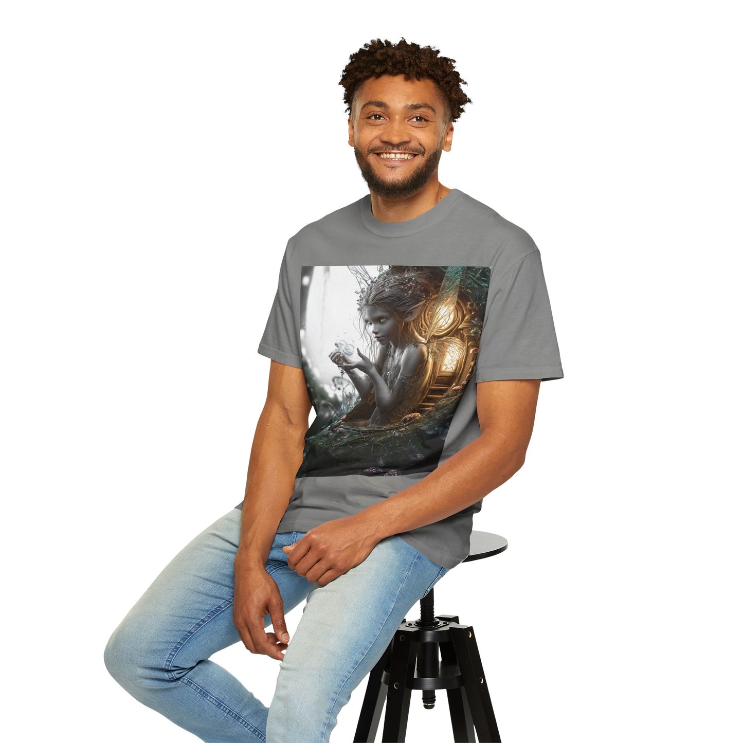 Whimsical Fairy T-shirt, Enchanted Garden Art Tee, Fairy Lover Gift, Unique Fantasy Apparel, Magical Nature Tee