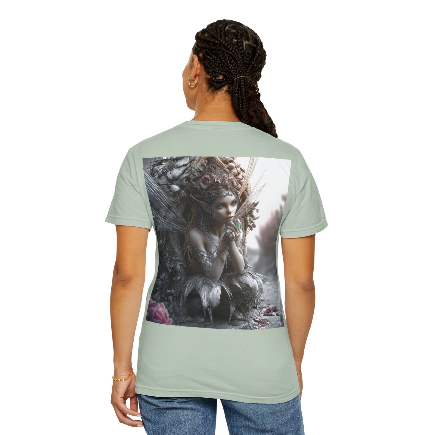 Whimsical Fairy T-shirt, Enchanted Garden Art Tee, Fairy Lover Gift, Unique Fantasy Apparel, Magical Nature Tee