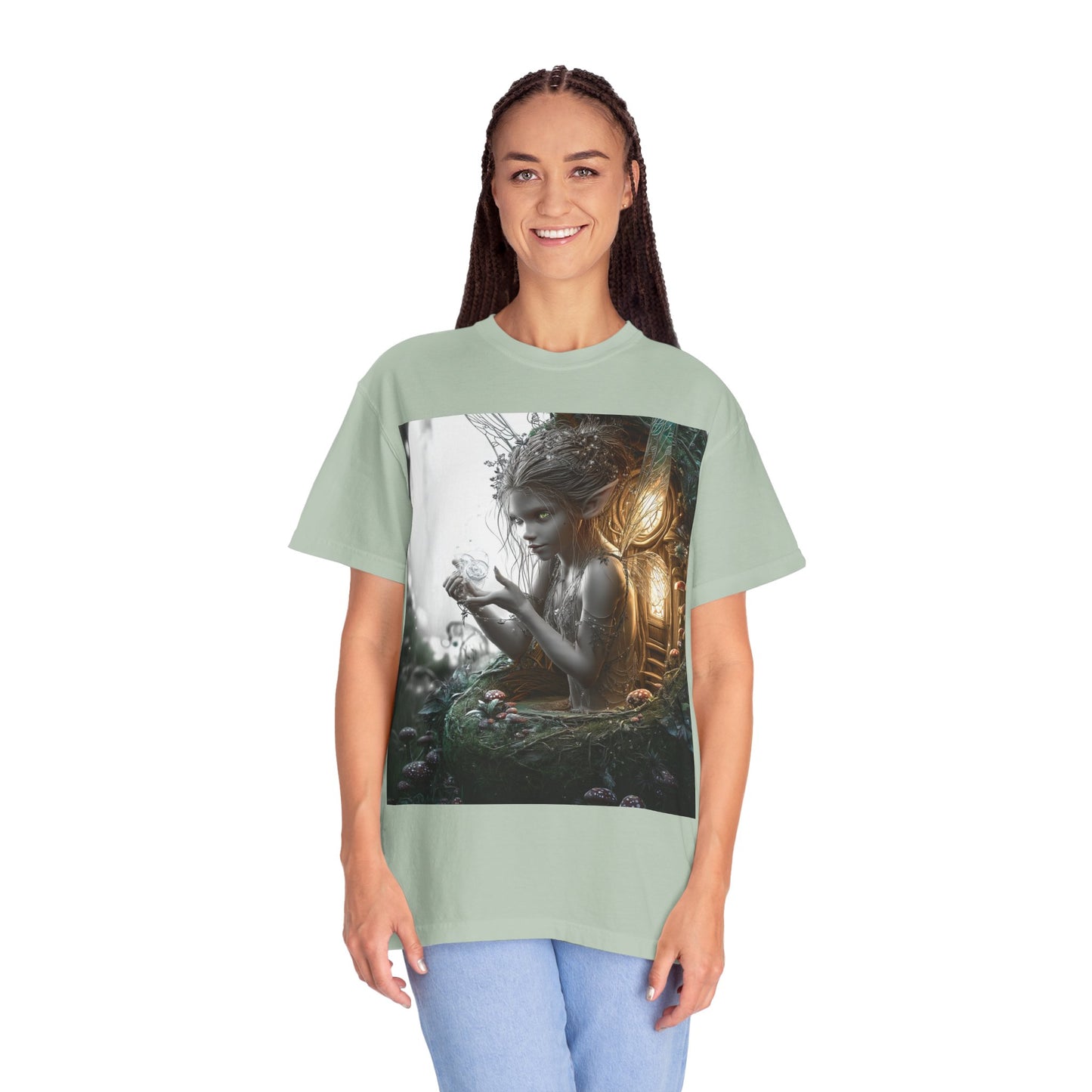 Whimsical Fairy T-shirt, Enchanted Garden Art Tee, Fairy Lover Gift, Unique Fantasy Apparel, Magical Nature Tee