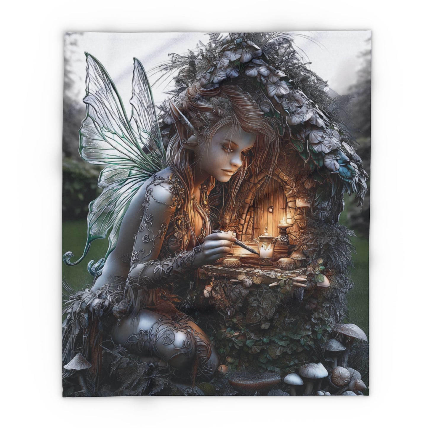 Fleece Blanket, Fairy Girl Design - Cozy Winter Home Decor, Christmas Gift, Cute Bedroom Accessories, Magical Throw Blanket, Soft Bedding
