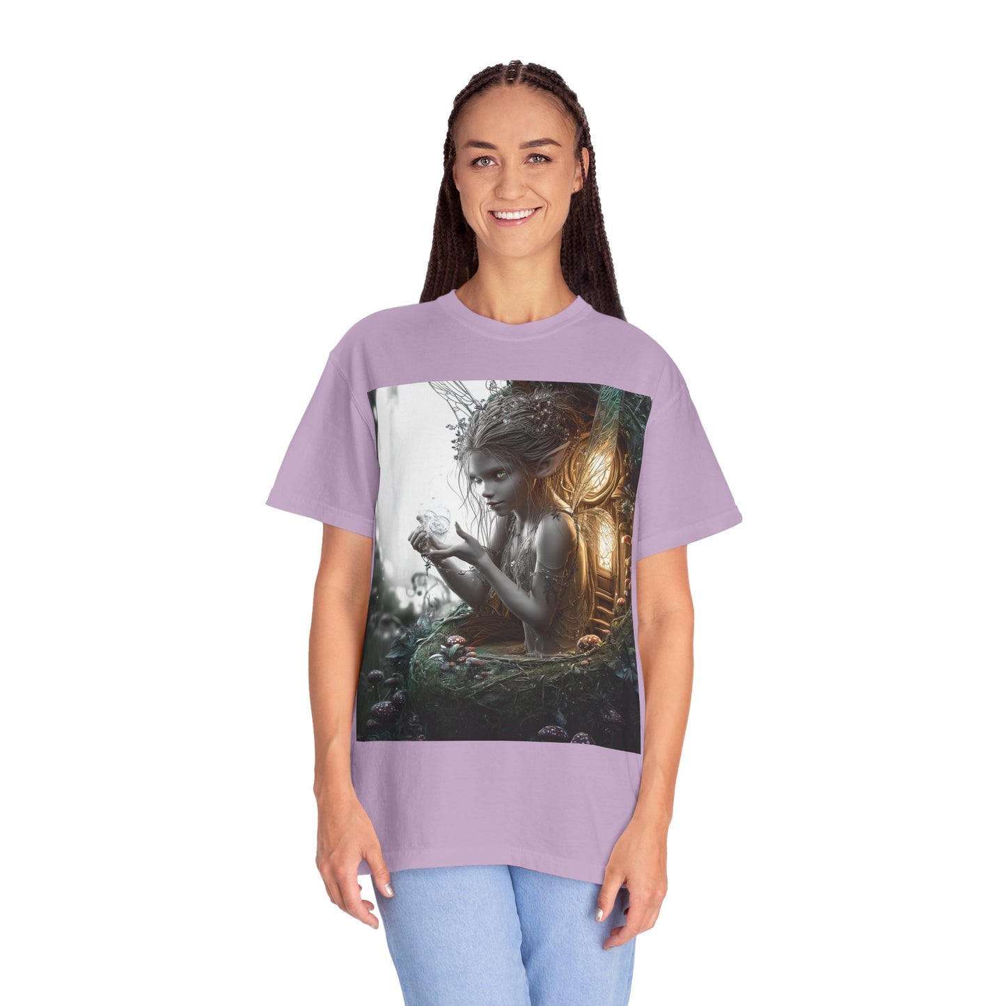 Whimsical Fairy T-shirt, Enchanted Garden Art Tee, Fairy Lover Gift, Unique Fantasy Apparel, Magical Nature Tee