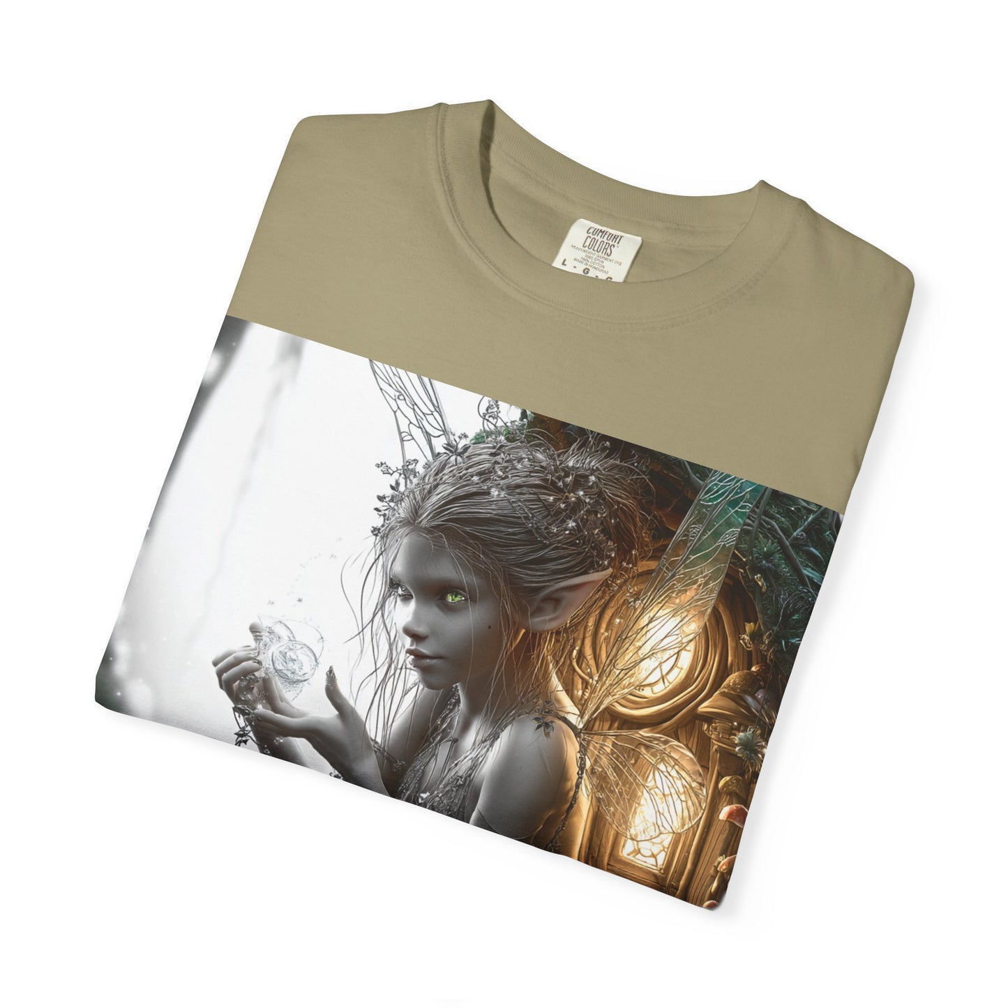 Whimsical Fairy T-shirt, Enchanted Garden Art Tee, Fairy Lover Gift, Unique Fantasy Apparel, Magical Nature Tee