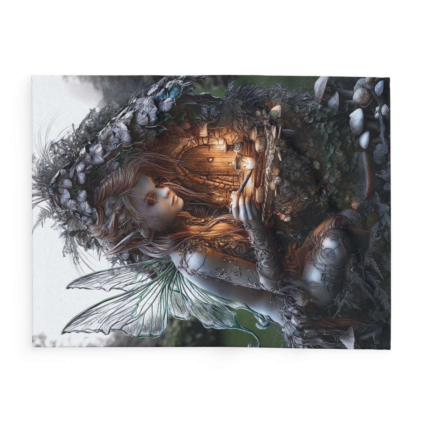 Fleece Blanket, Fairy Girl Design - Cozy Winter Home Decor, Christmas Gift, Cute Bedroom Accessories, Magical Throw Blanket, Soft Bedding