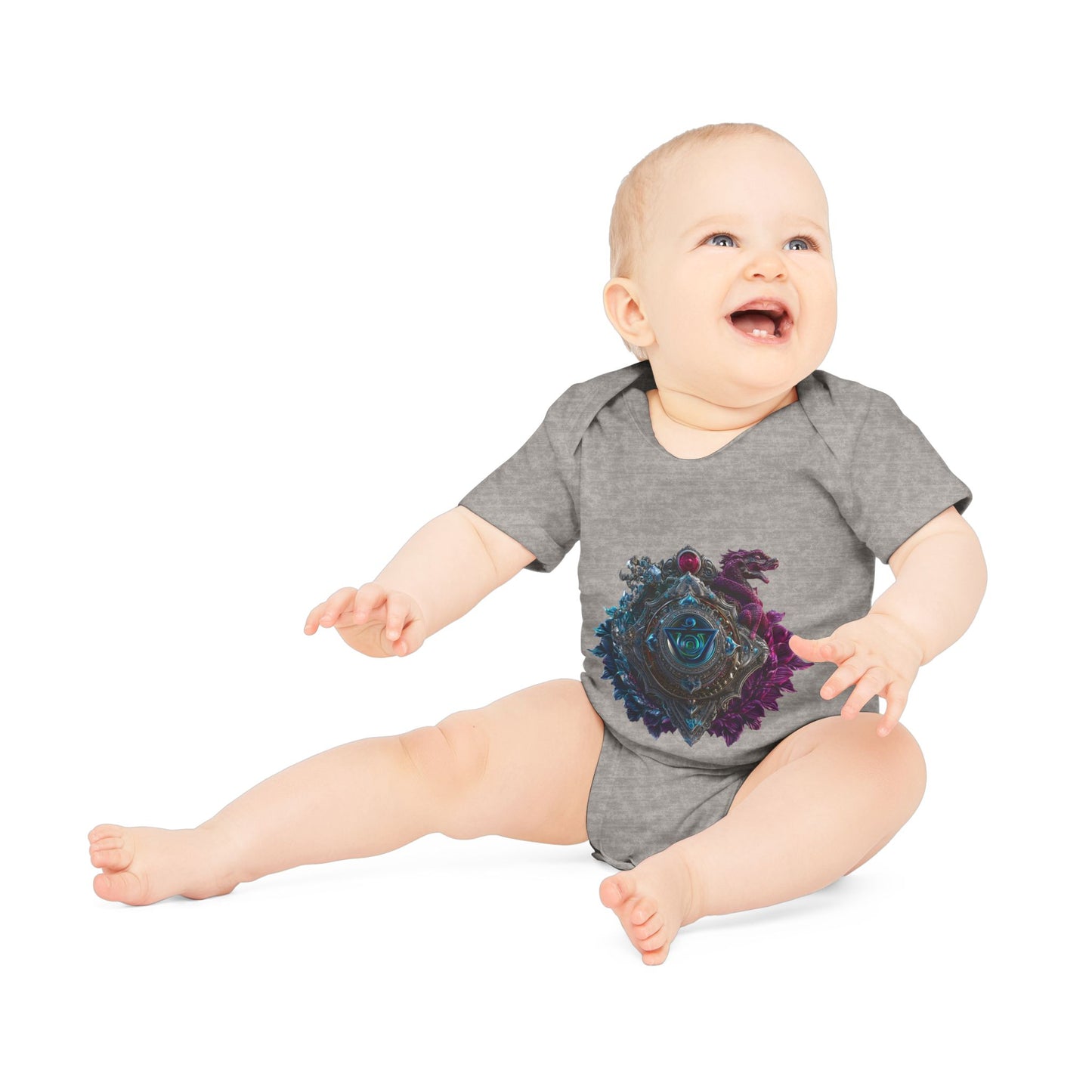 Mystical Baby Bodysuit, Organic Cotton Infant Romper, Spiritual Baby Shower Gift, Unique Newborn Outfit, Chakra Baby Clothing, Eco-Friendly