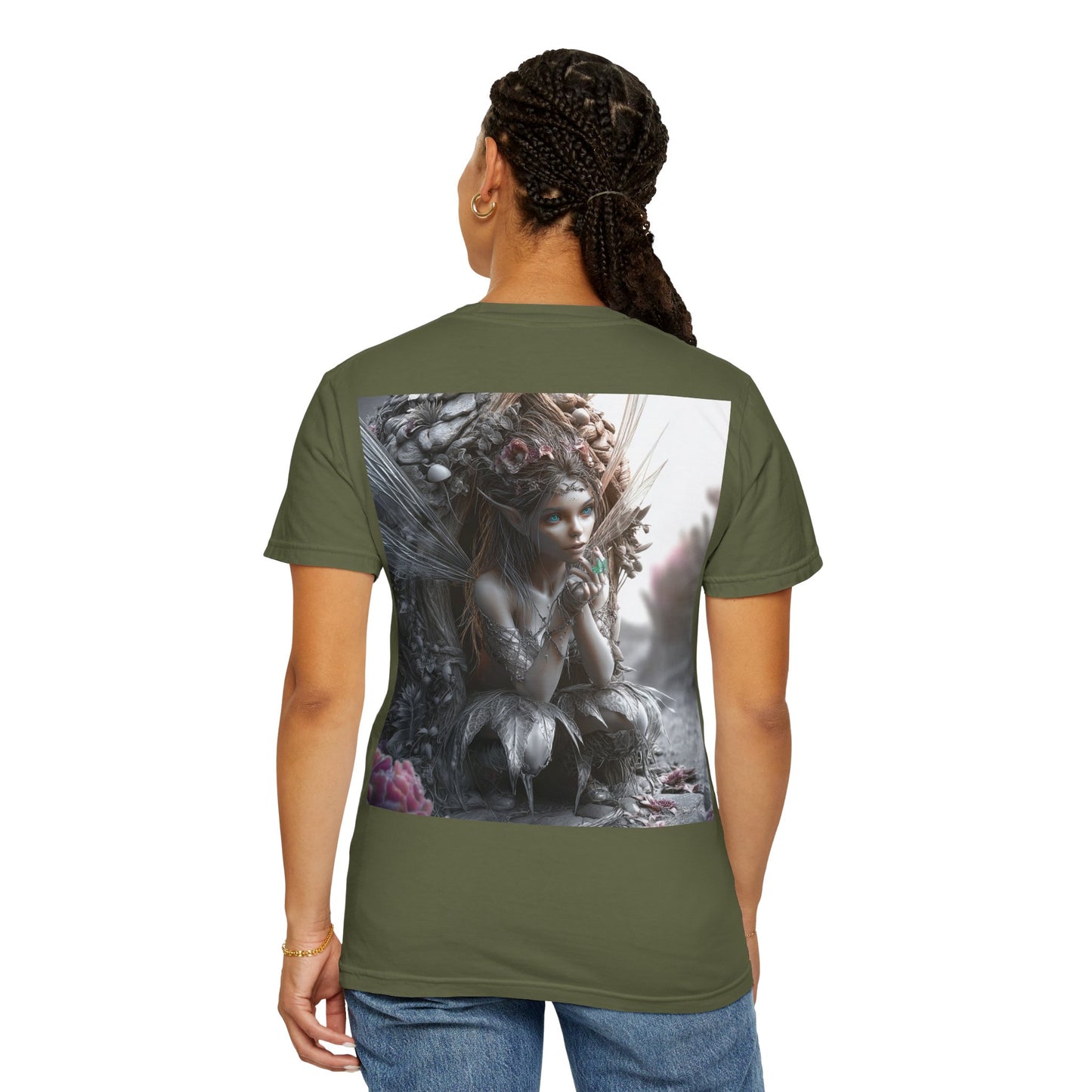 Whimsical Fairy T-shirt, Enchanted Garden Art Tee, Fairy Lover Gift, Unique Fantasy Apparel, Magical Nature Tee