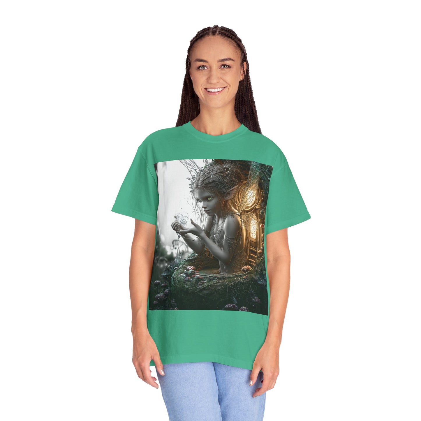 Whimsical Fairy T-shirt, Enchanted Garden Art Tee, Fairy Lover Gift, Unique Fantasy Apparel, Magical Nature Tee