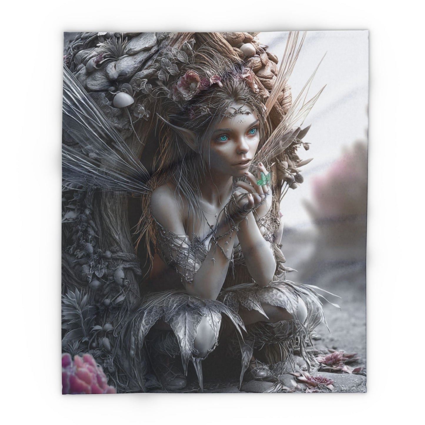 Fleece Blanket, Fairy Girl - Cozy Winter Gift, Fantasy Home Decor, Christmas Throw, Magical Bedroom Accent, Holiday Present