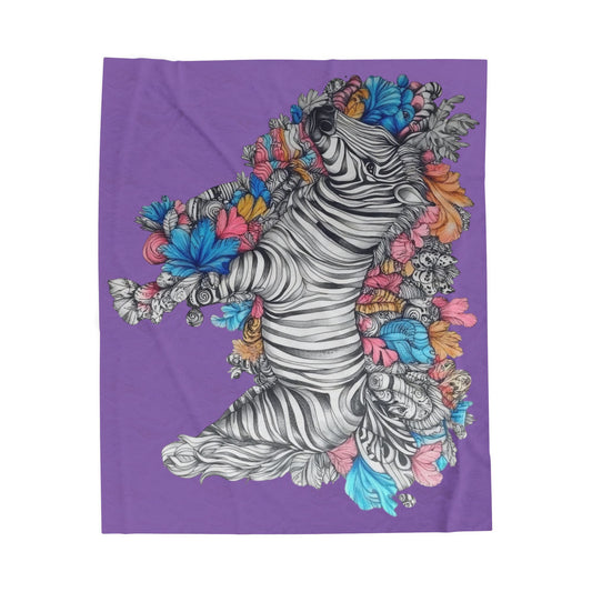 Bohemian Zebra Plush Blanket, Cozy Throw for Home Decor, Perfect Gift for Animal Lovers, Kids Rooms, Colorful Zebra Design
