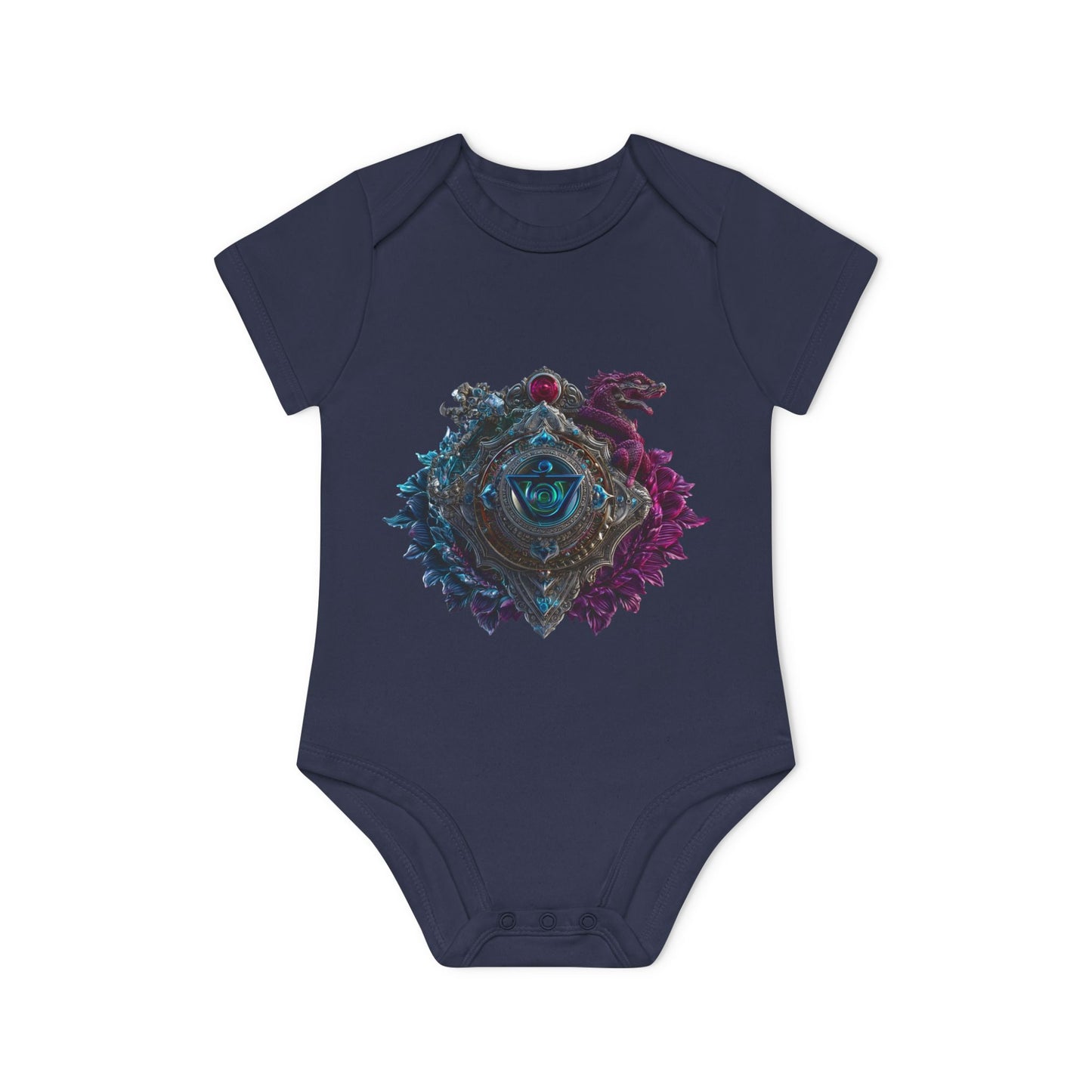 Mystical Baby Bodysuit, Organic Cotton Infant Romper, Spiritual Baby Shower Gift, Unique Newborn Outfit, Chakra Baby Clothing, Eco-Friendly