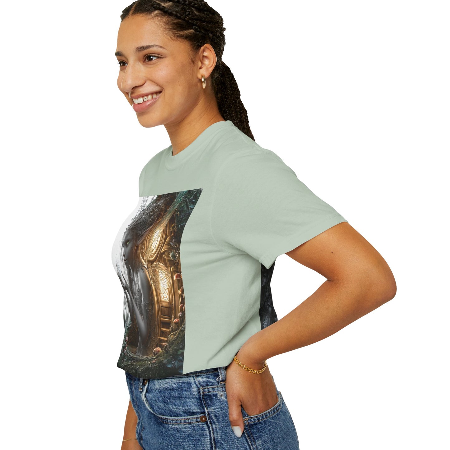 Whimsical Fairy T-shirt, Enchanted Garden Art Tee, Fairy Lover Gift, Unique Fantasy Apparel, Magical Nature Tee
