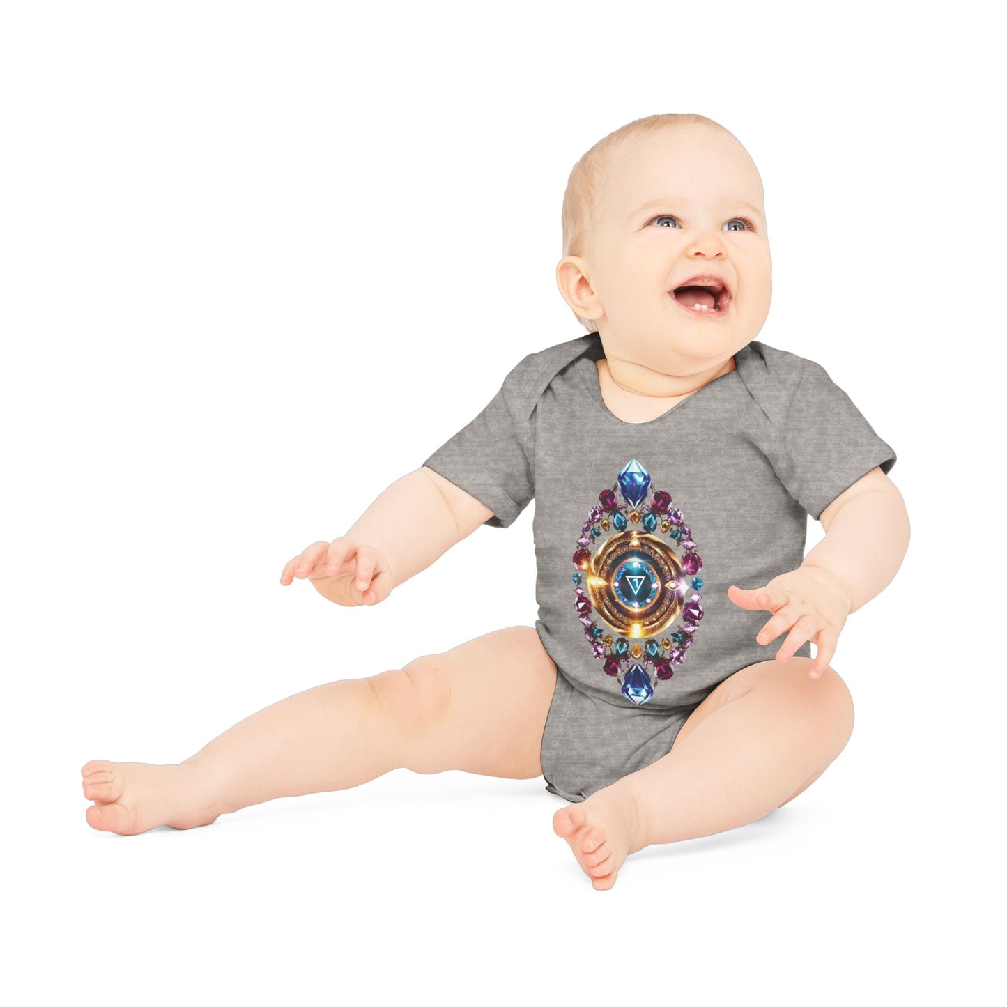 Mystic Chakra Bodysuit, Baby Organic Romper, Newborn Outfit Gift, Spiritual Infant Clothes, Gender Neutral Baby Shower Present