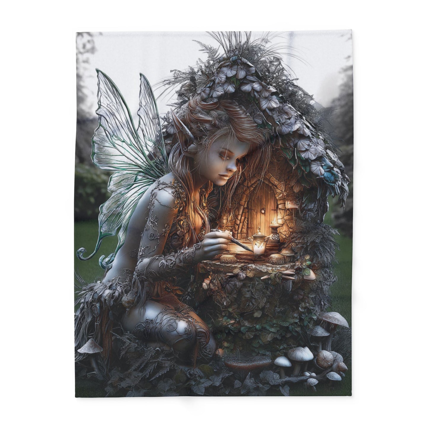 Fleece Blanket, Fairy Girl Design - Cozy Winter Home Decor, Christmas Gift, Cute Bedroom Accessories, Magical Throw Blanket, Soft Bedding