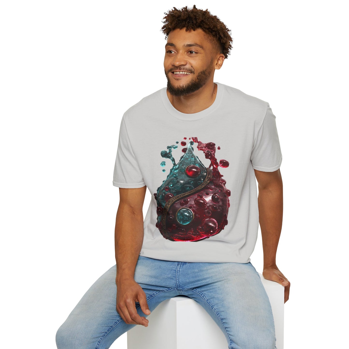 Blood Yin & Yang Unisex Softstyle T-Shirt, Gothic Tee, Dark Grunge Shirt, Alternative Clothing, Emo Top