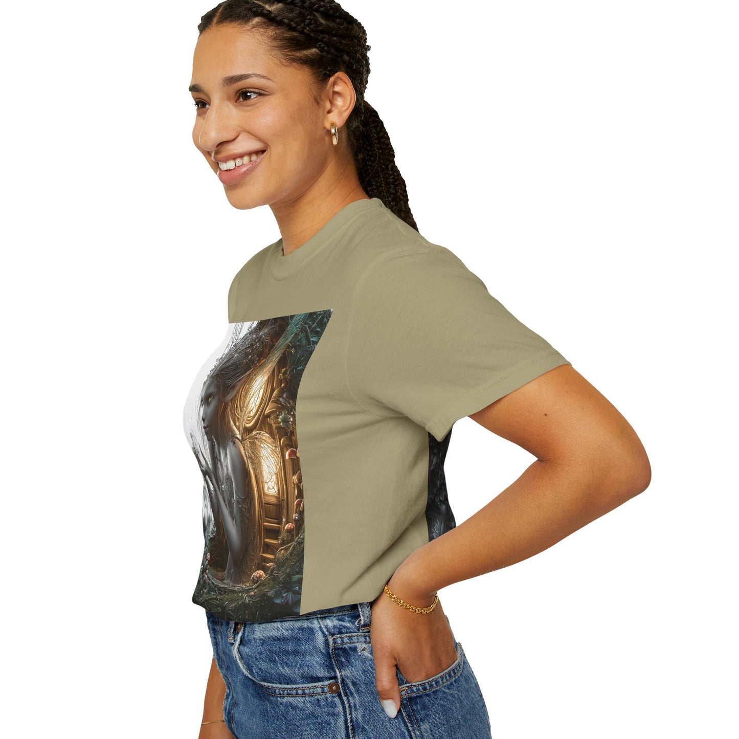 Whimsical Fairy T-shirt, Enchanted Garden Art Tee, Fairy Lover Gift, Unique Fantasy Apparel, Magical Nature Tee