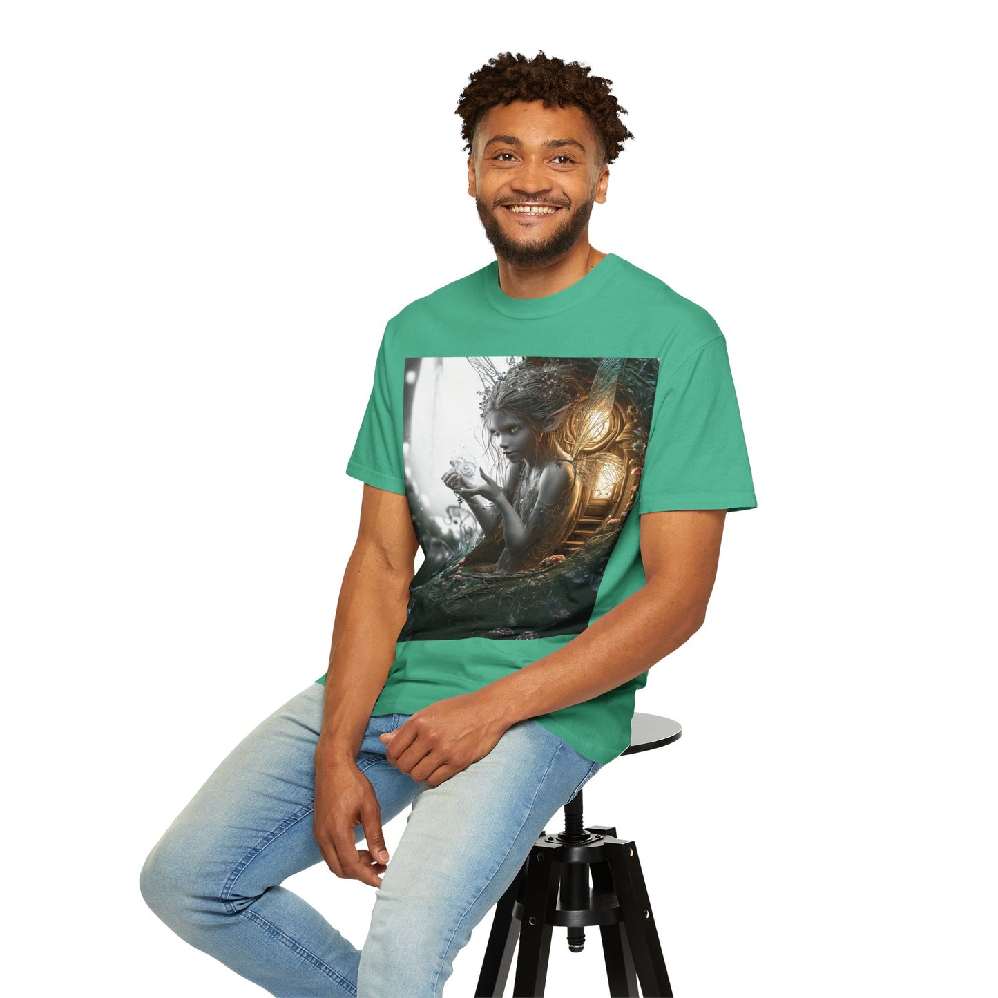 Whimsical Fairy T-shirt, Enchanted Garden Art Tee, Fairy Lover Gift, Unique Fantasy Apparel, Magical Nature Tee