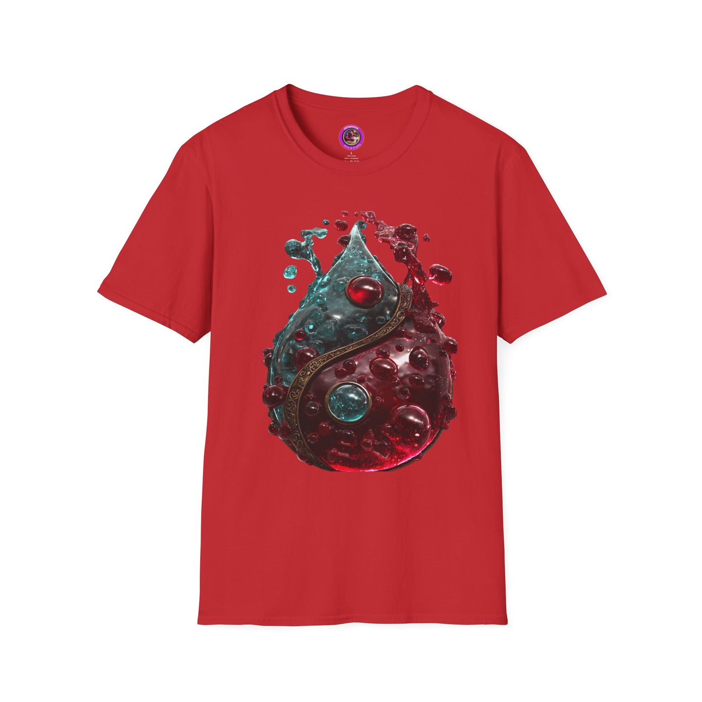 Blood Yin & Yang Unisex Softstyle T-Shirt, Gothic Tee, Dark Grunge Shirt, Alternative Clothing, Emo Top