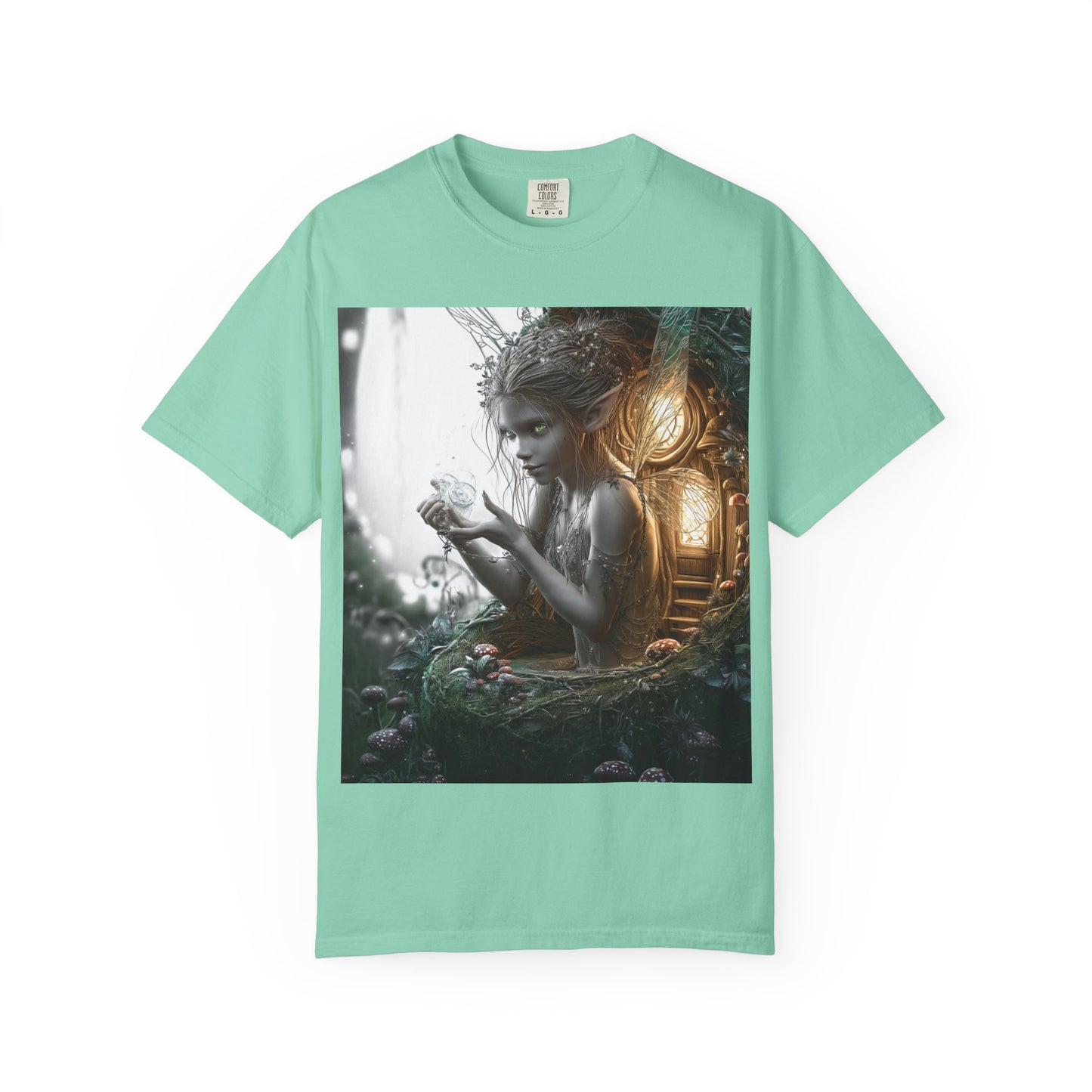 Whimsical Fairy T-shirt, Enchanted Garden Art Tee, Fairy Lover Gift, Unique Fantasy Apparel, Magical Nature Tee