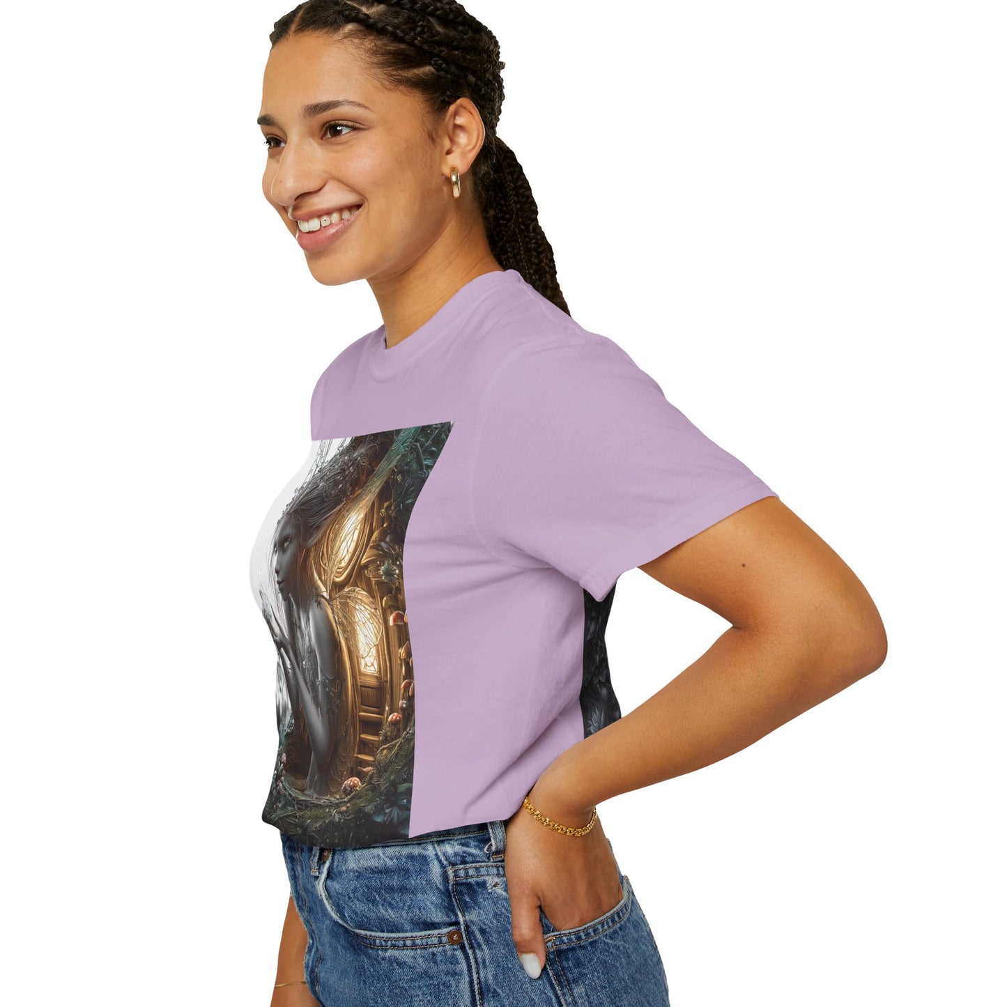 Whimsical Fairy T-shirt, Enchanted Garden Art Tee, Fairy Lover Gift, Unique Fantasy Apparel, Magical Nature Tee