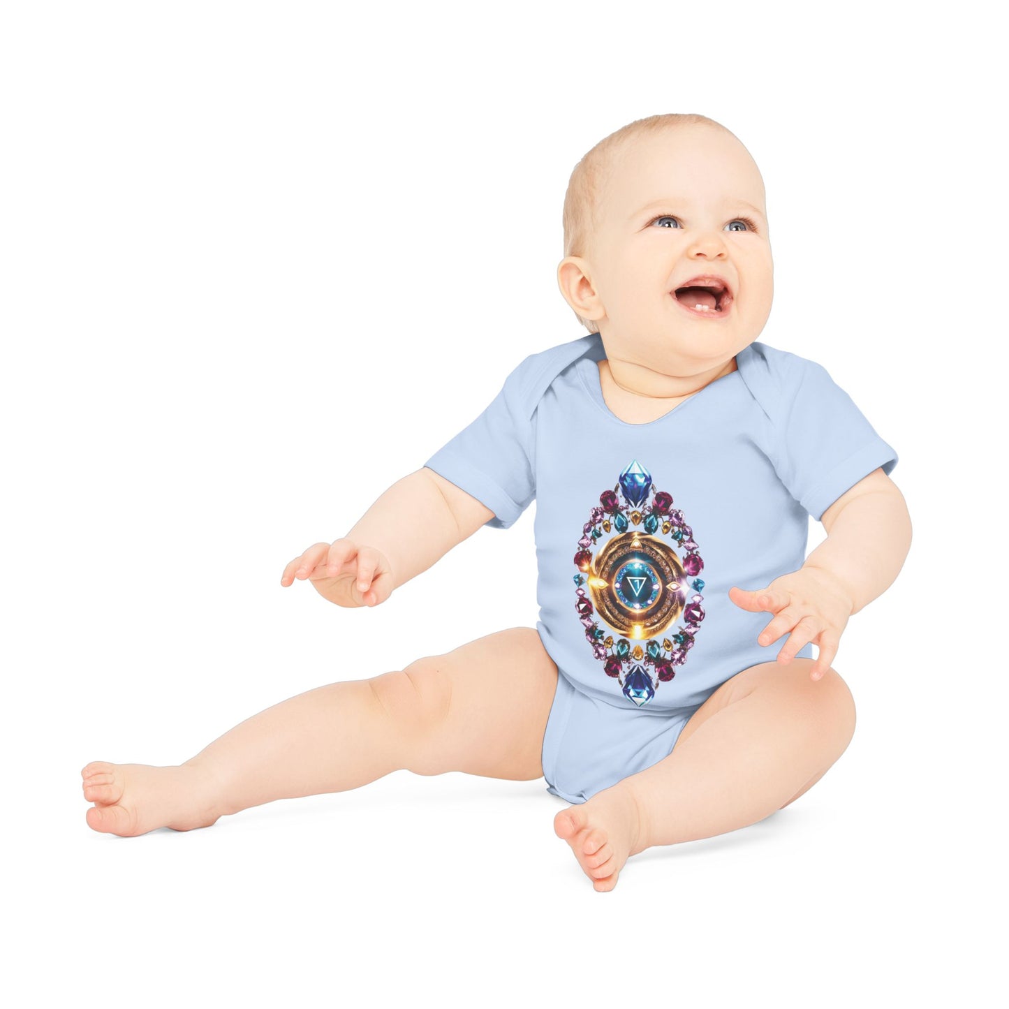 Mystic Chakra Bodysuit, Baby Organic Romper, Newborn Outfit Gift, Spiritual Infant Clothes, Gender Neutral Baby Shower Present