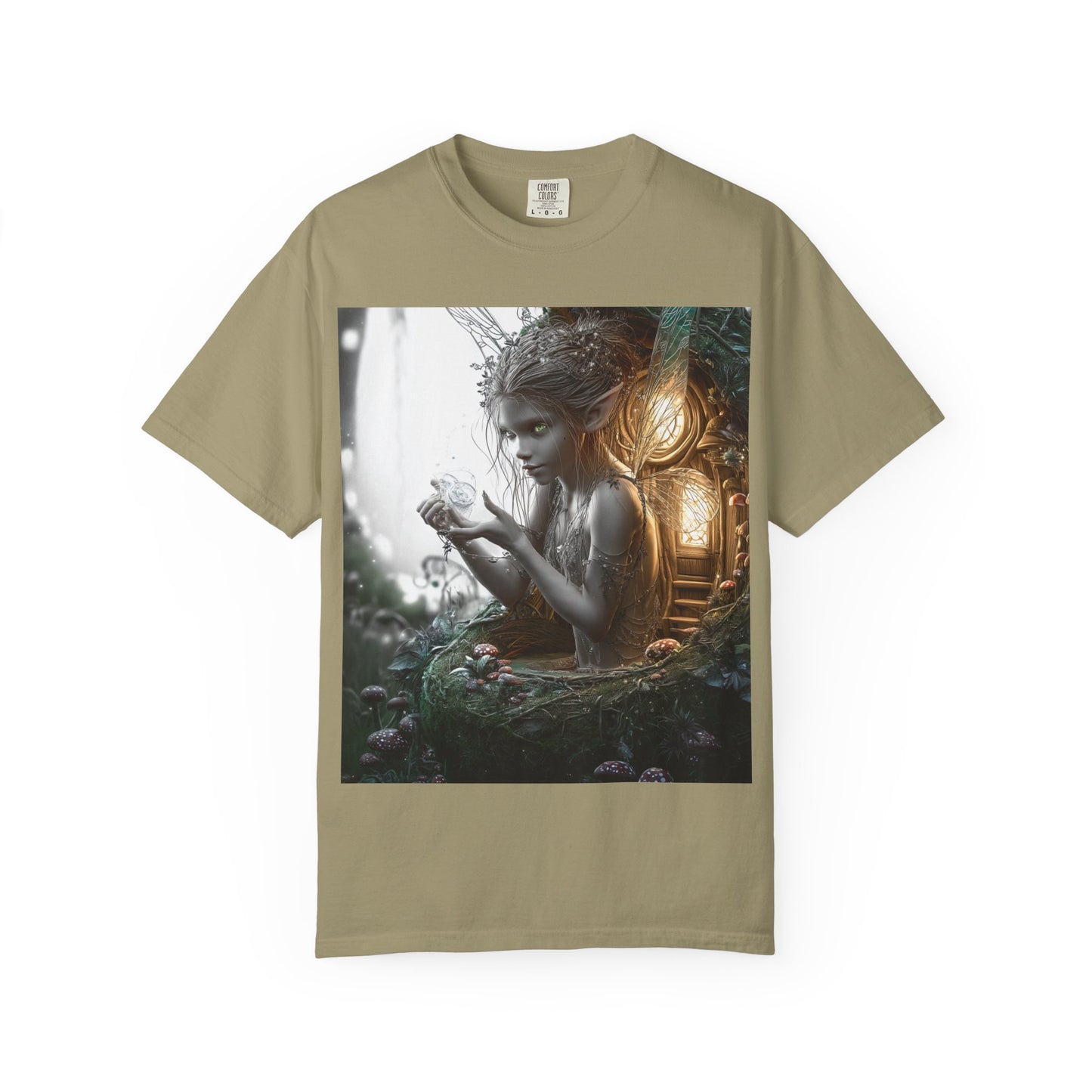 Whimsical Fairy T-shirt, Enchanted Garden Art Tee, Fairy Lover Gift, Unique Fantasy Apparel, Magical Nature Tee