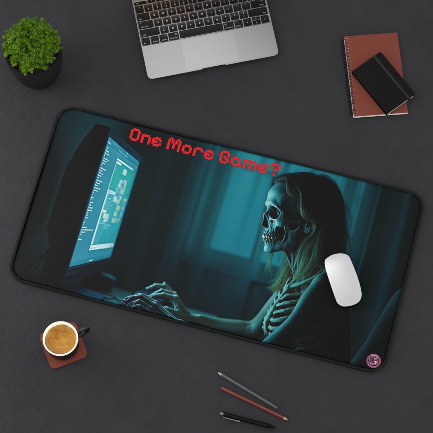 Gaming Desk Mat with Skeleton Design