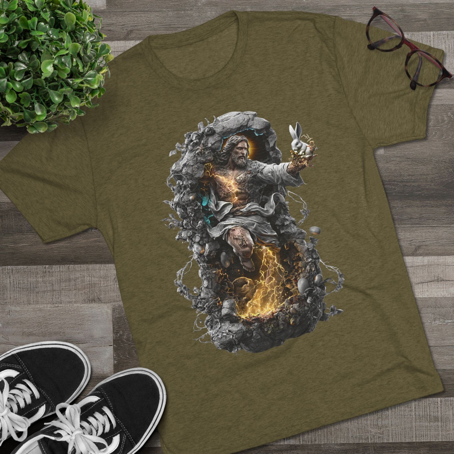 Electric Fantasy Tri-Blend Tee, Graphic Tee, Unisex T-Shirt, Artistic Crew Shirt, Gift for Gamers, Unique Fashion Statement