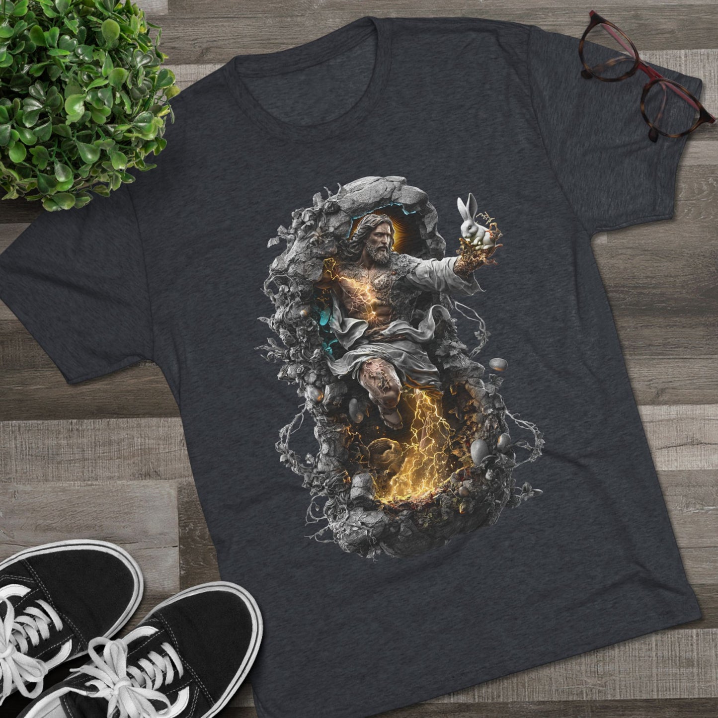 Electric Fantasy Tri-Blend Tee, Graphic Tee, Unisex T-Shirt, Artistic Crew Shirt, Gift for Gamers, Unique Fashion Statement