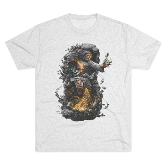 Electric Fantasy Tri-Blend Tee, Graphic Tee, Unisex T-Shirt, Artistic Crew Shirt, Gift for Gamers, Unique Fashion Statement