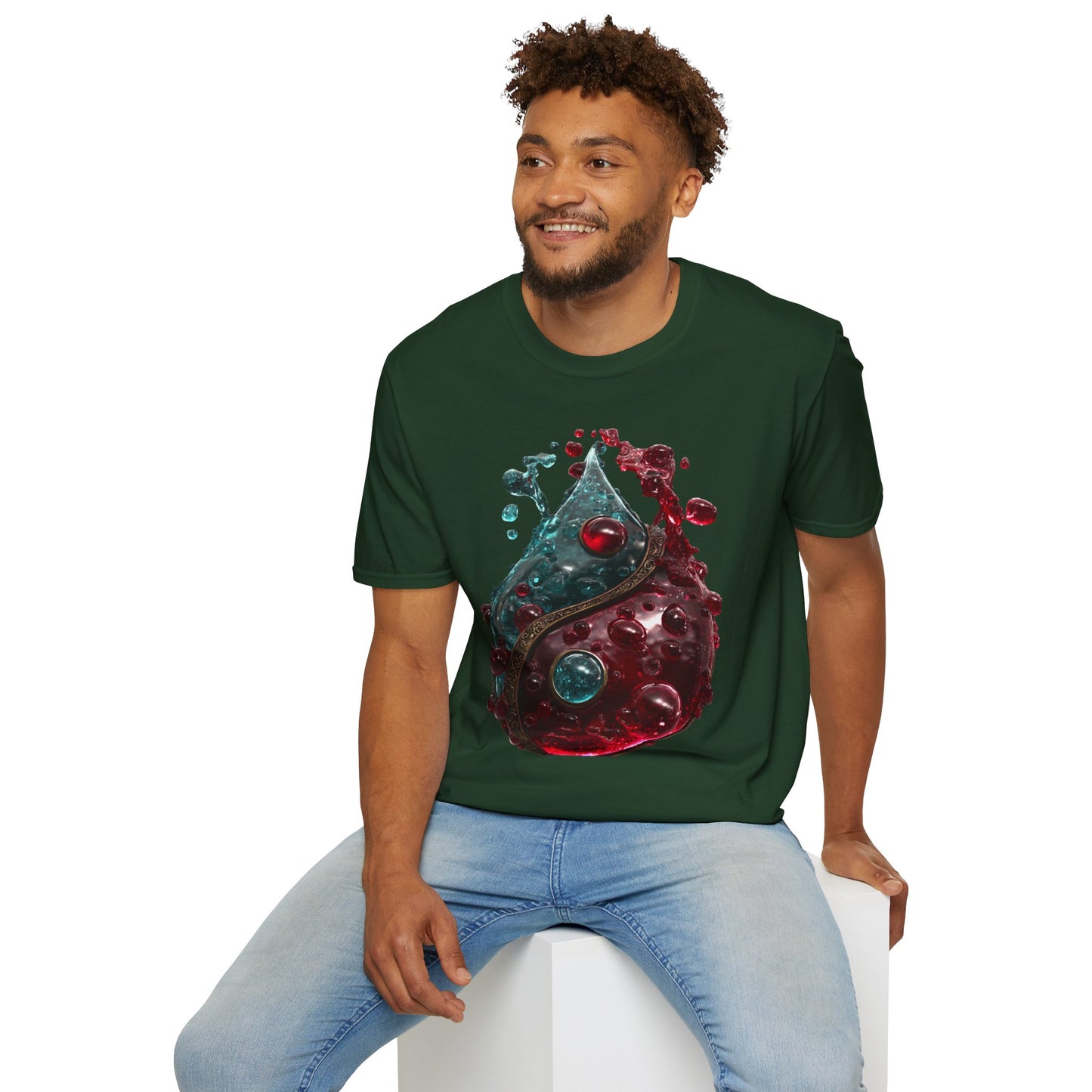 Blood Yin & Yang Unisex Softstyle T-Shirt, Gothic Tee, Dark Grunge Shirt, Alternative Clothing, Emo Top