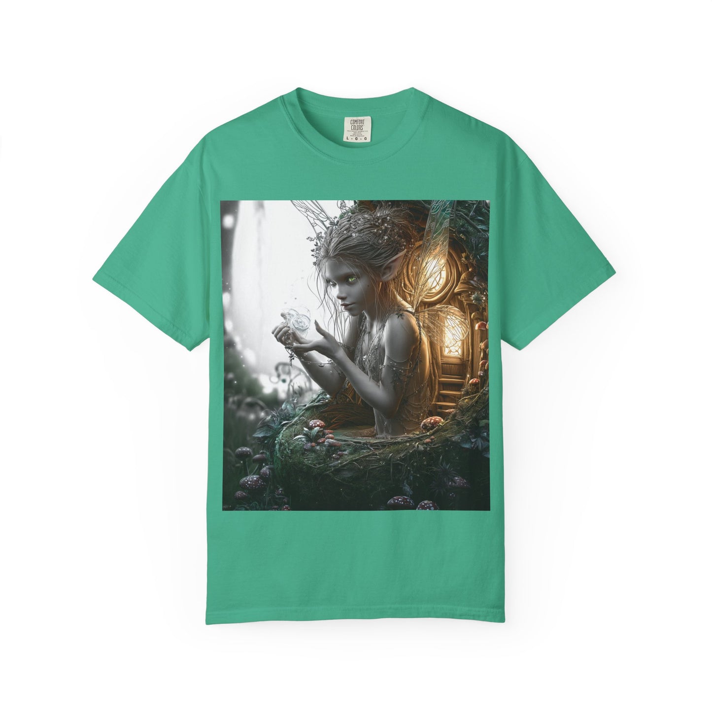 Whimsical Fairy T-shirt, Enchanted Garden Art Tee, Fairy Lover Gift, Unique Fantasy Apparel, Magical Nature Tee