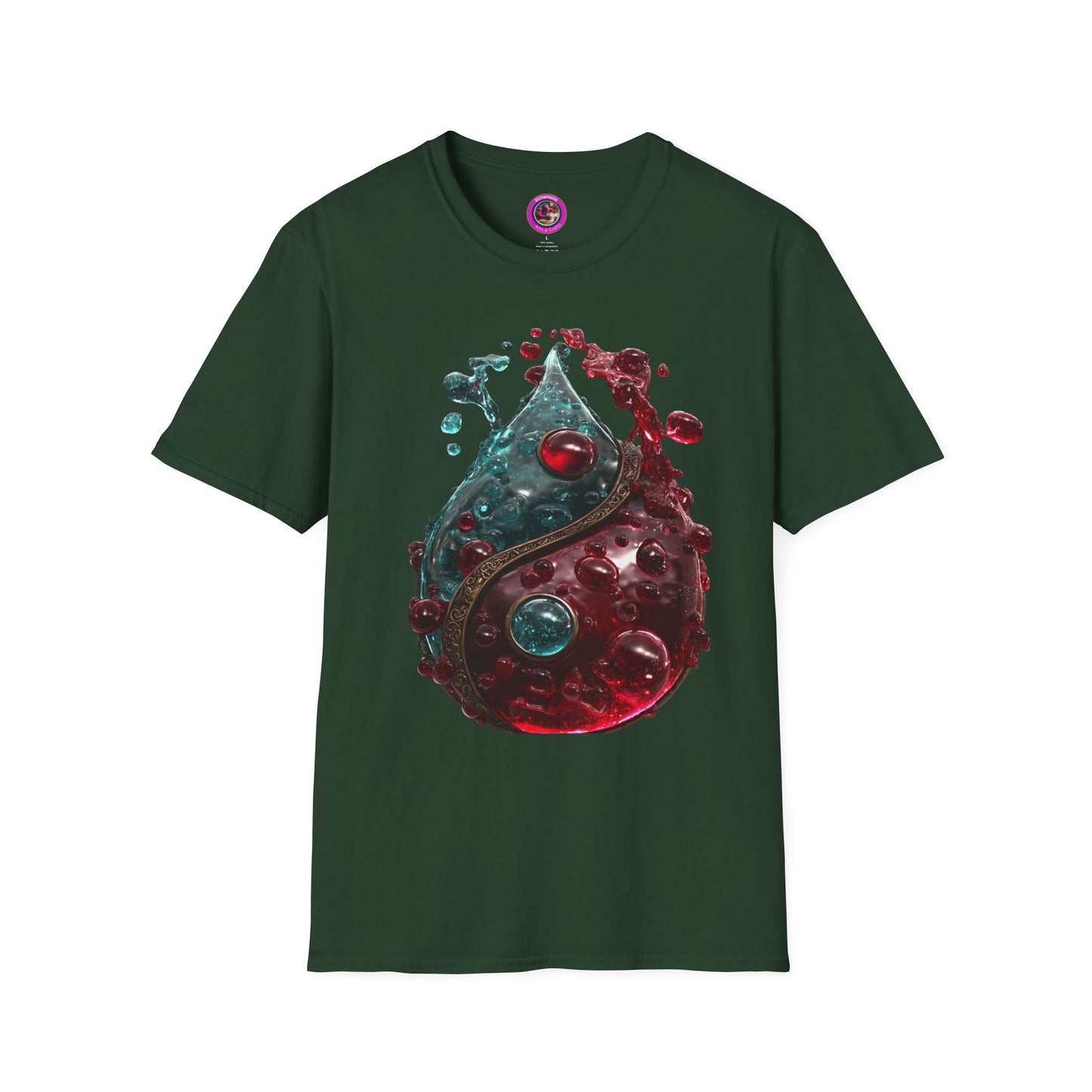 Blood Yin & Yang Unisex Softstyle T-Shirt, Gothic Tee, Dark Grunge Shirt, Alternative Clothing, Emo Top