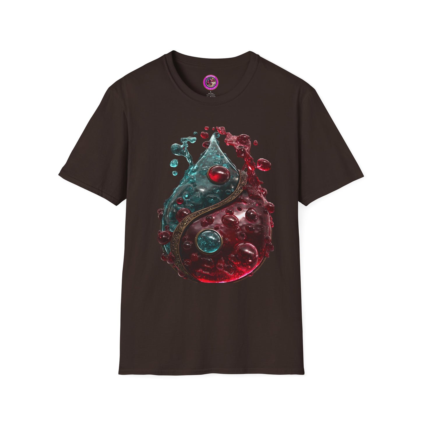 Blood Yin & Yang Unisex Softstyle T-Shirt, Gothic Tee, Dark Grunge Shirt, Alternative Clothing, Emo Top