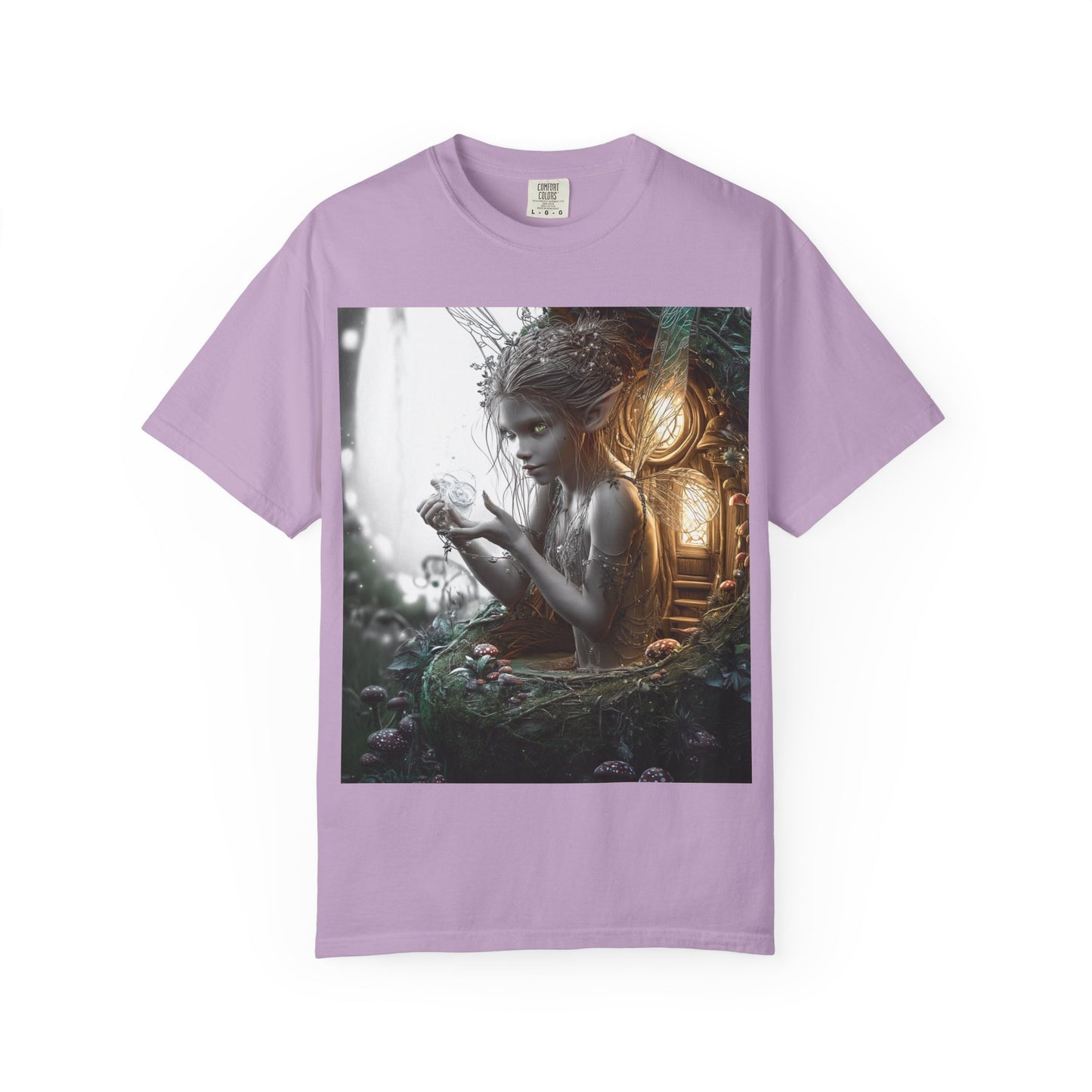 Whimsical Fairy T-shirt, Enchanted Garden Art Tee, Fairy Lover Gift, Unique Fantasy Apparel, Magical Nature Tee