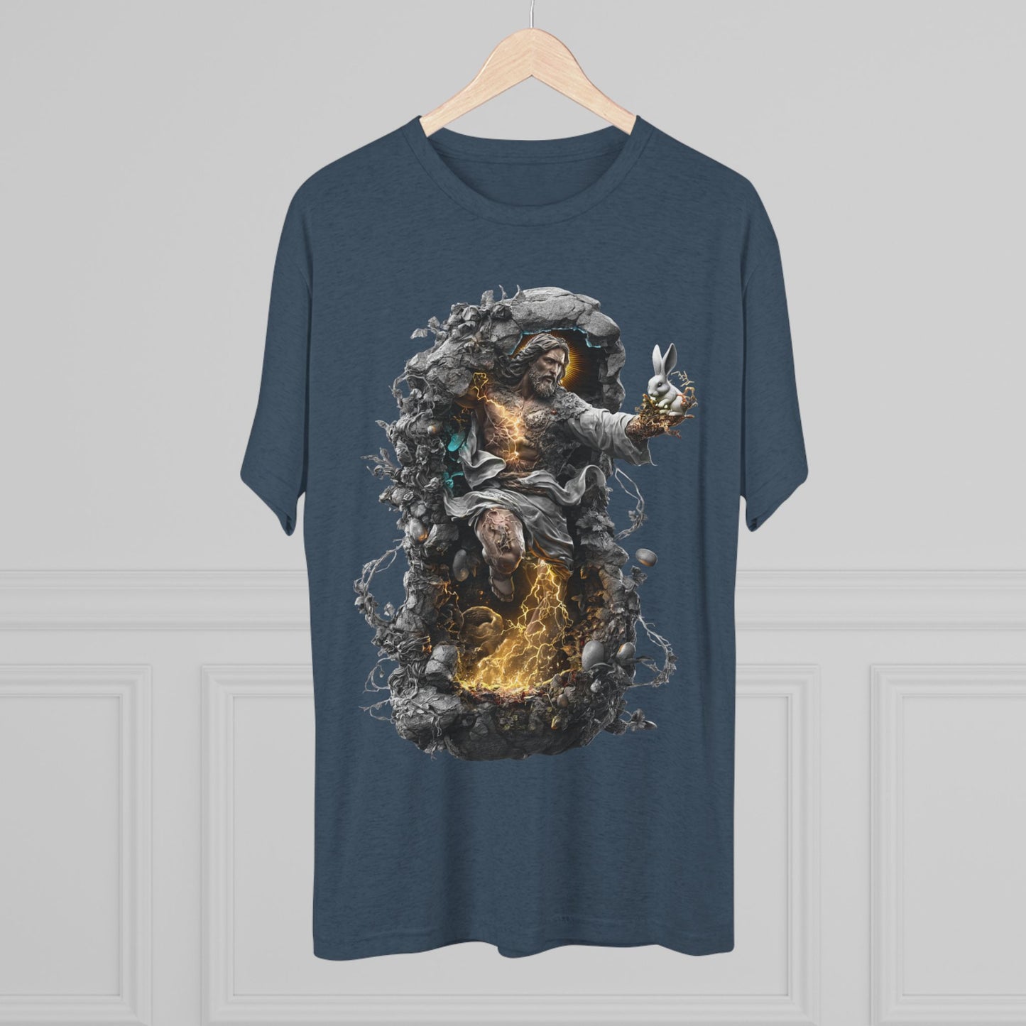Electric Fantasy Tri-Blend Tee, Graphic Tee, Unisex T-Shirt, Artistic Crew Shirt, Gift for Gamers, Unique Fashion Statement