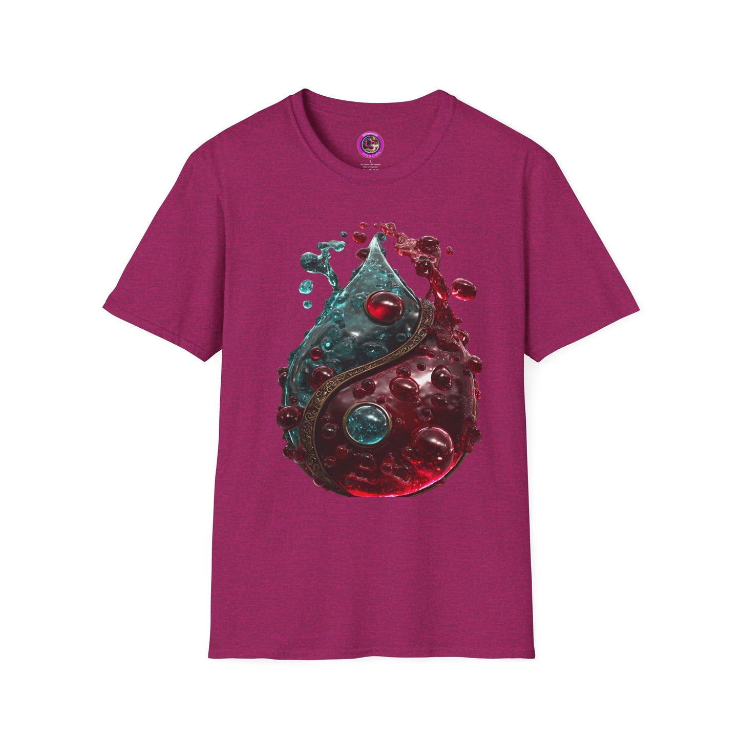 Blood Yin & Yang Unisex Softstyle T-Shirt, Gothic Tee, Dark Grunge Shirt, Alternative Clothing, Emo Top