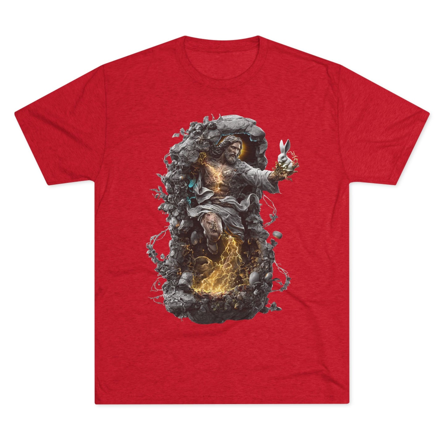 Electric Fantasy Tri-Blend Tee, Graphic Tee, Unisex T-Shirt, Artistic Crew Shirt, Gift for Gamers, Unique Fashion Statement